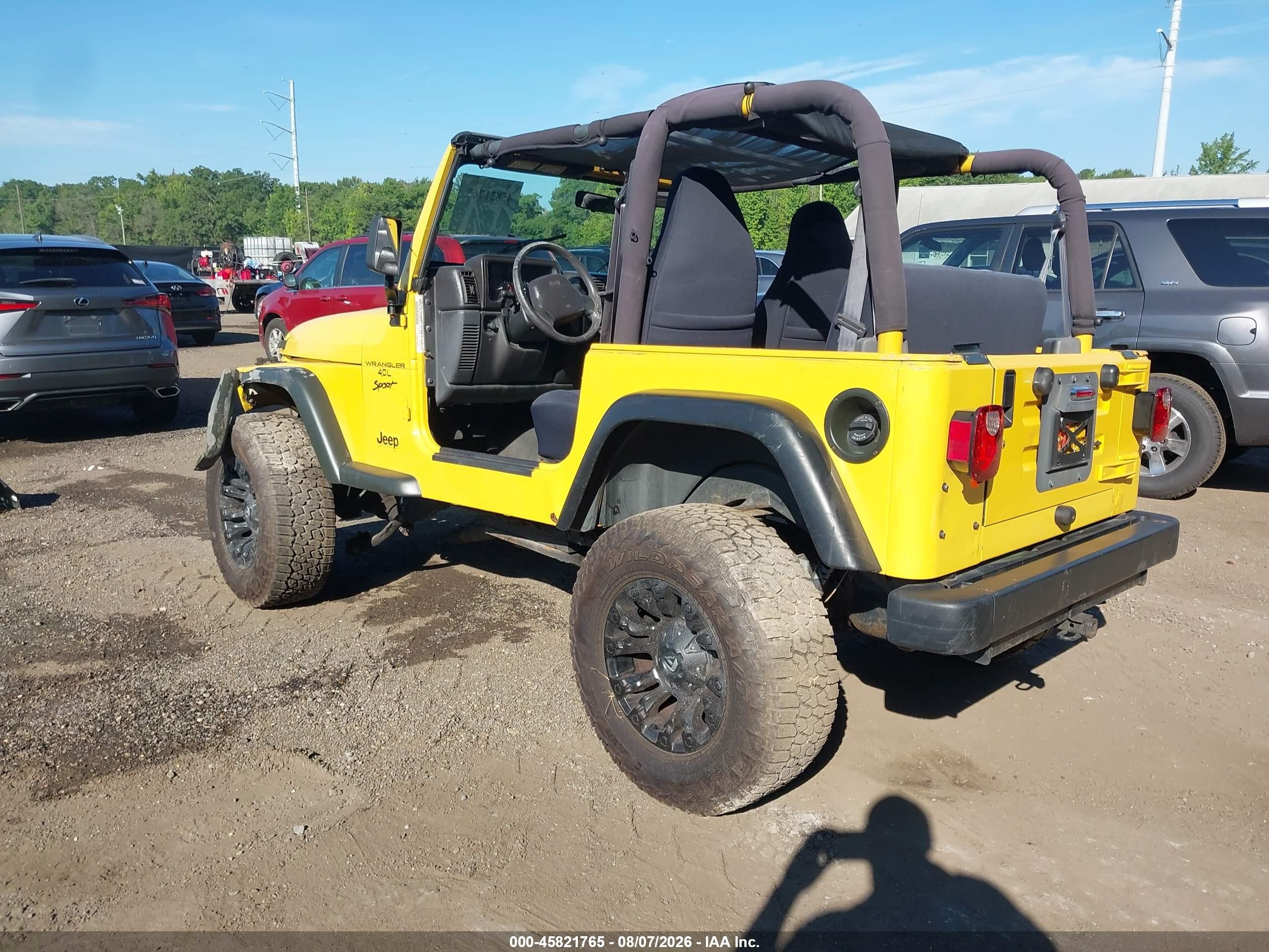 2000 Jeep Wrangler Sport Yellow vin: 1J4FA49S2YP731299
