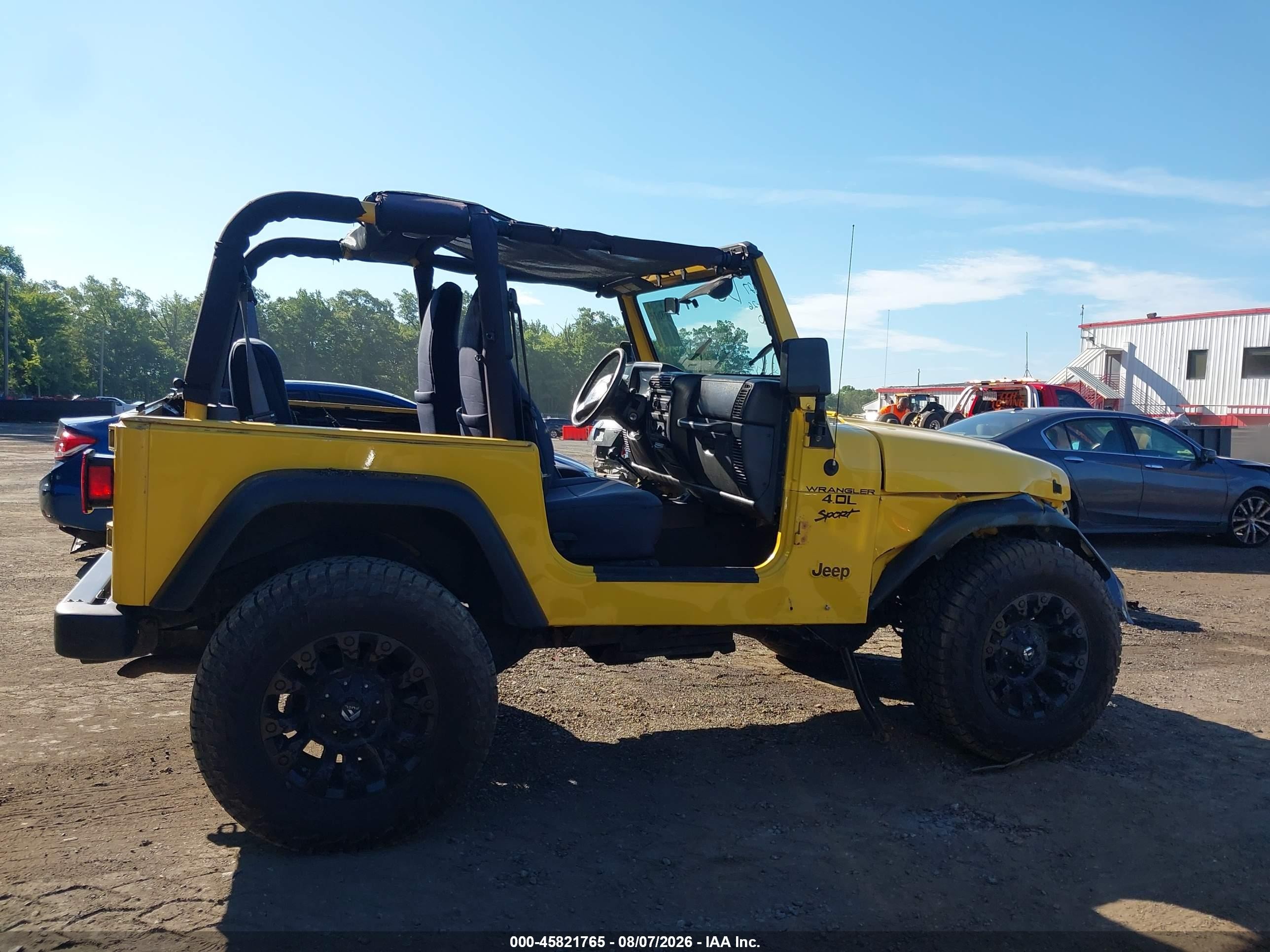 2000 Jeep Wrangler Sport Yellow vin: 1J4FA49S2YP731299
