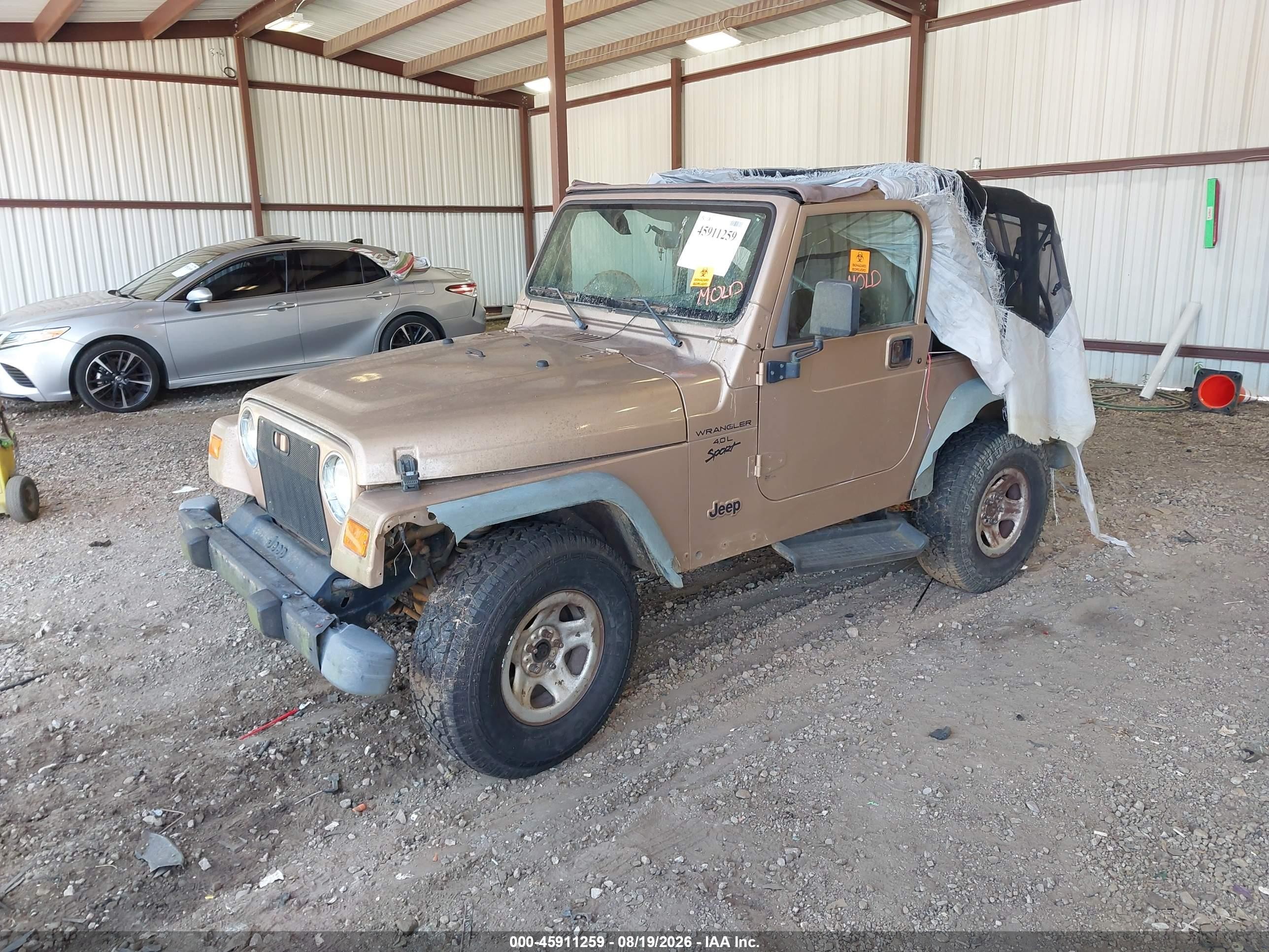 2000 Jeep Wrangler Sport Beige vin: 1J4FA49S2YP769180