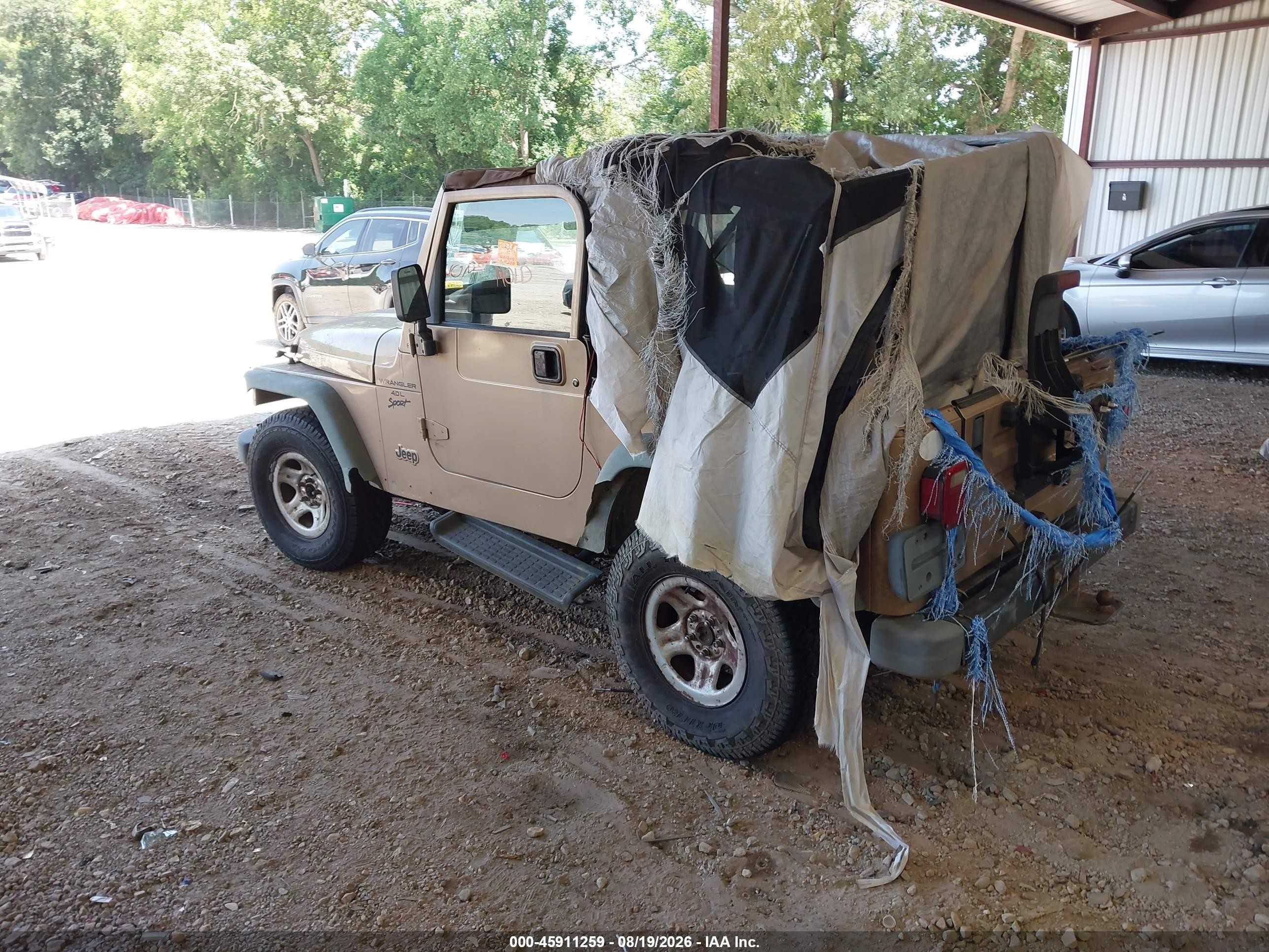 2000 Jeep Wrangler Sport Beige vin: 1J4FA49S2YP769180