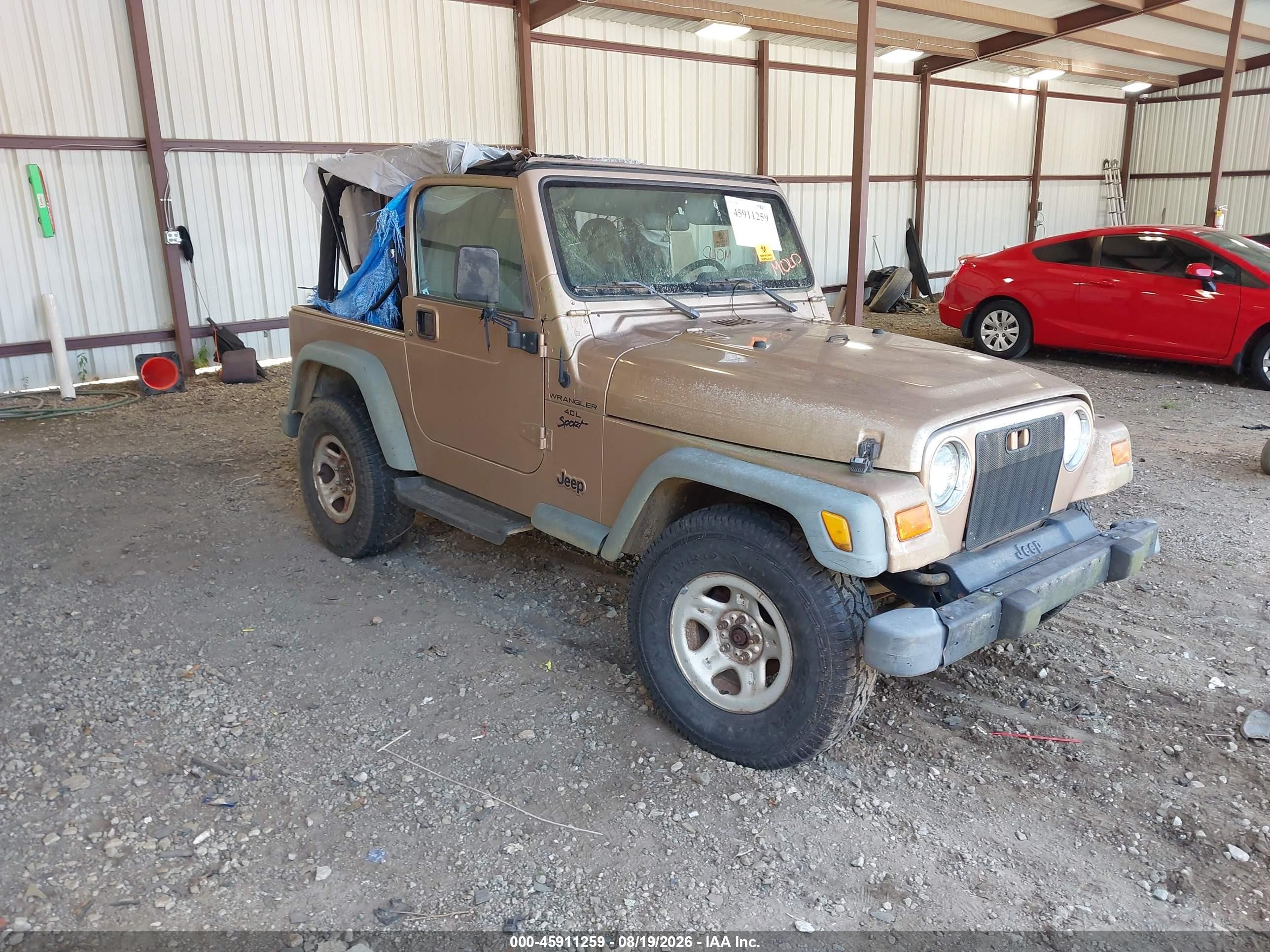2000 Jeep Wrangler Sport Beige vin: 1J4FA49S2YP769180