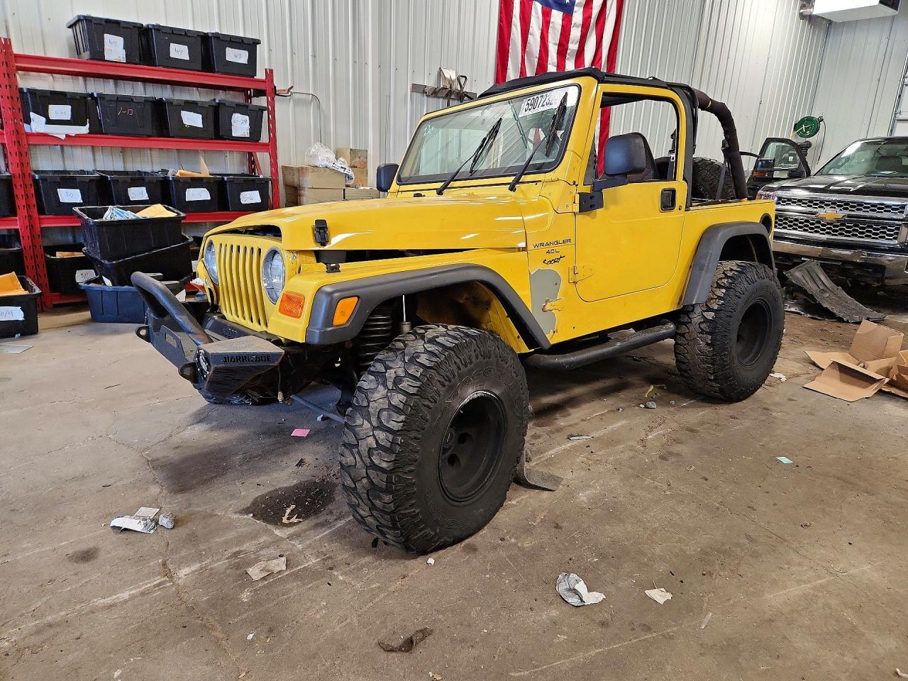 2000 Jeep Wrangler / Tj Sport Yellow vin: 1J4FA49S2YP786299