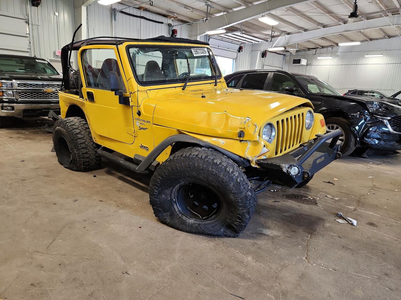 2000 Jeep Wrangler / Tj Sport Yellow vin: 1J4FA49S2YP786299