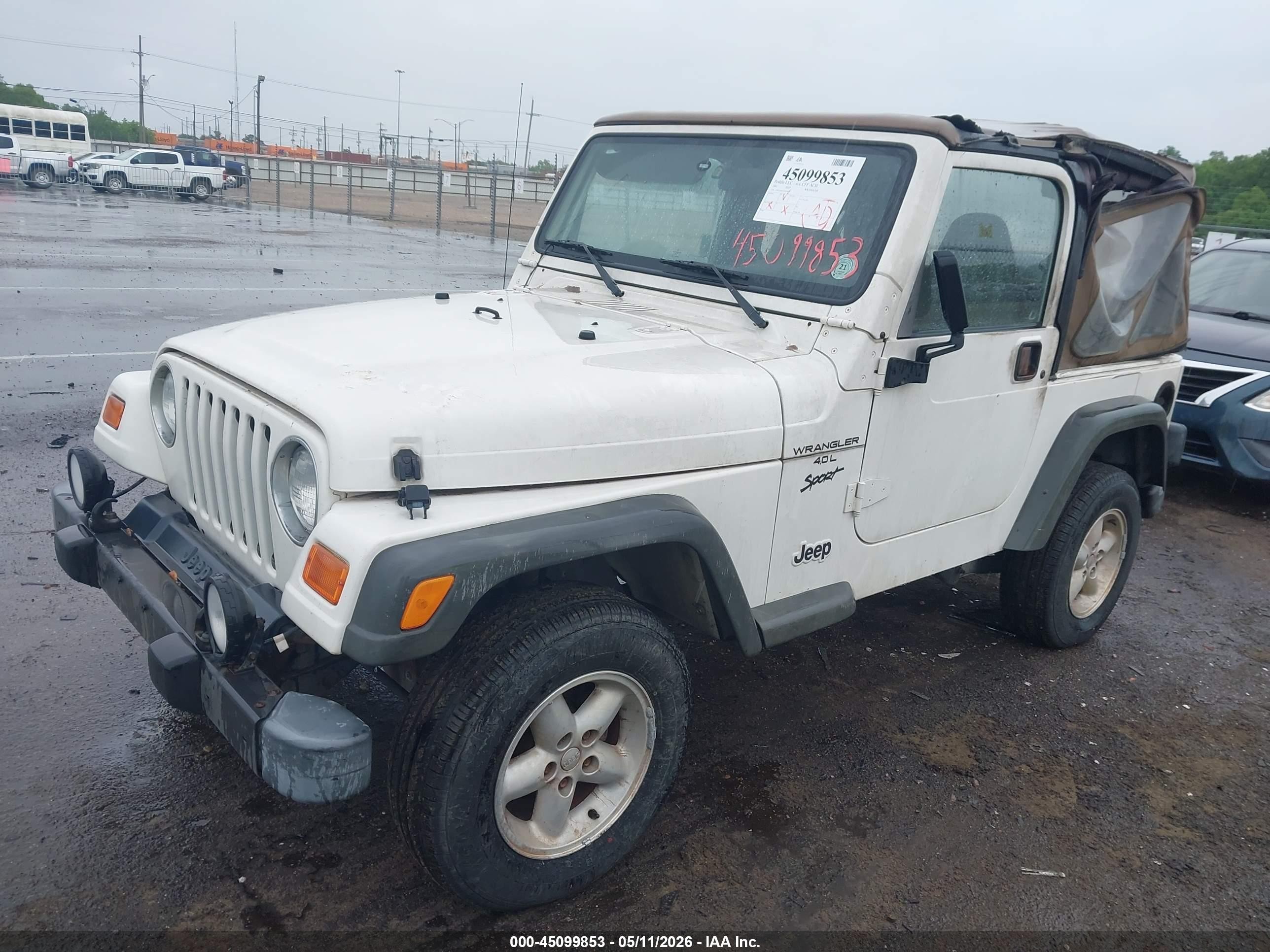 2001 Jeep Wrangler Sport White vin: 1J4FA49S31P363866