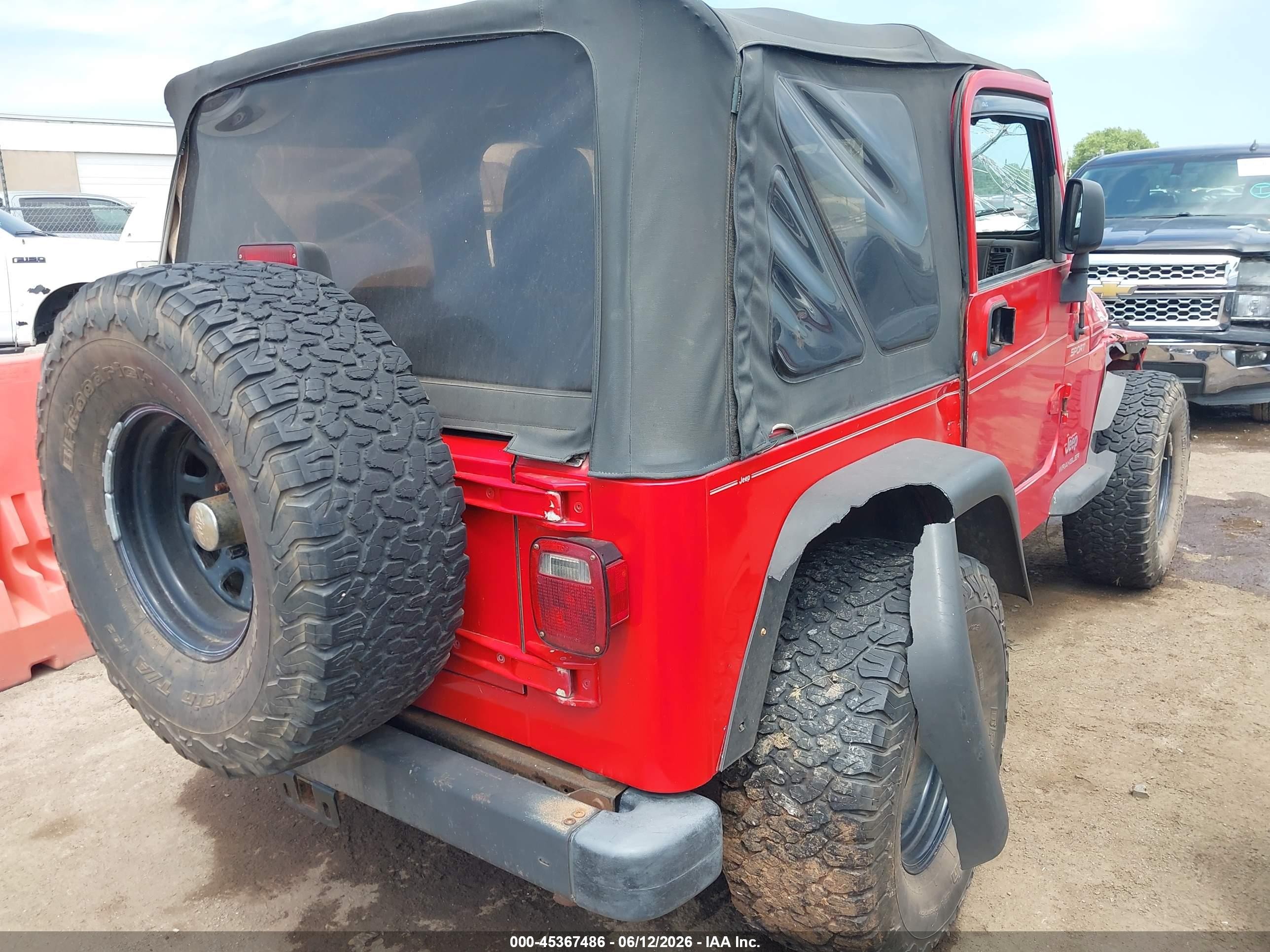 2003 Jeep Wrangler Sport Red vin: 1J4FA49S33P320082