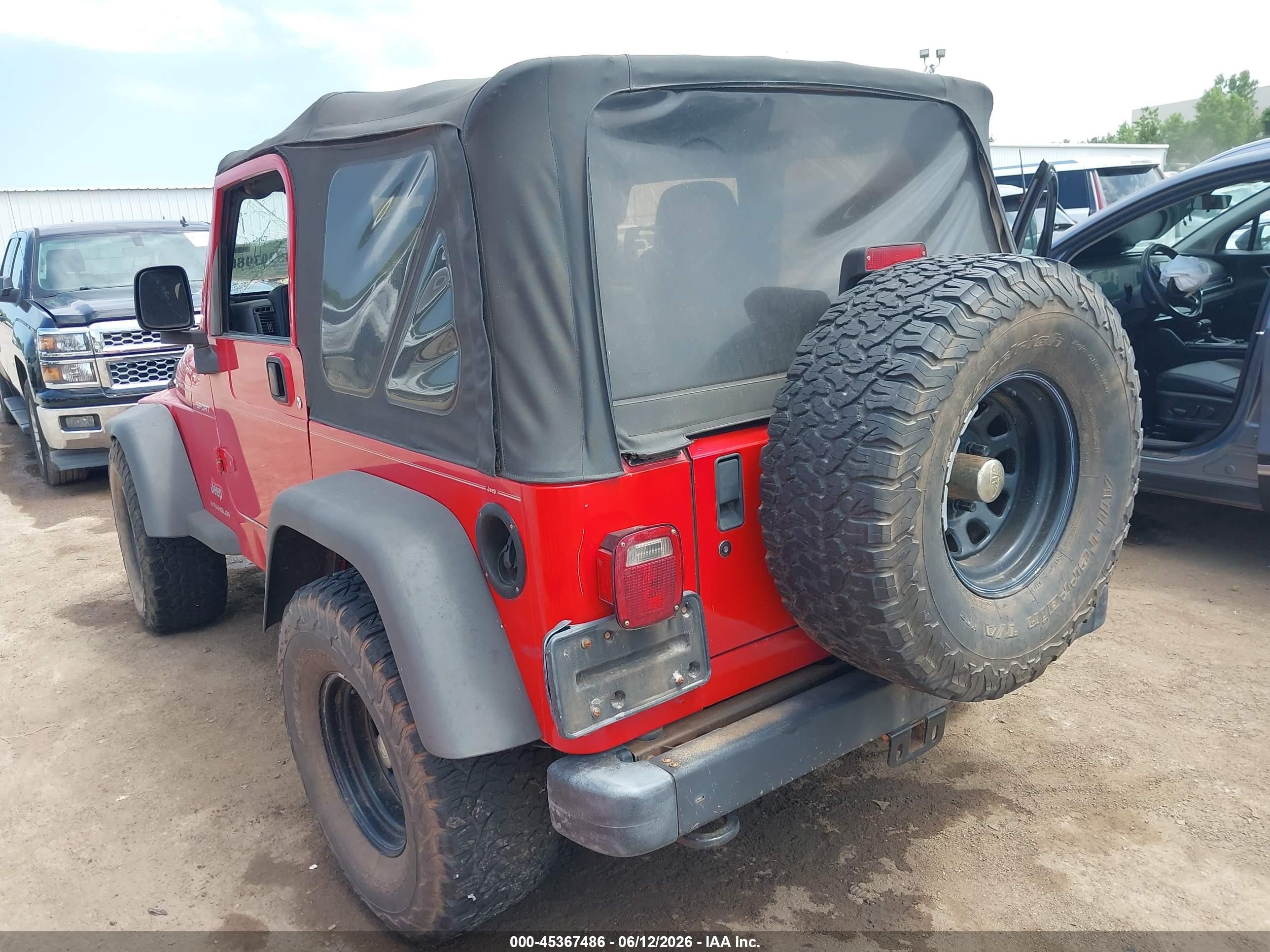 2003 Jeep Wrangler Sport Red vin: 1J4FA49S33P320082