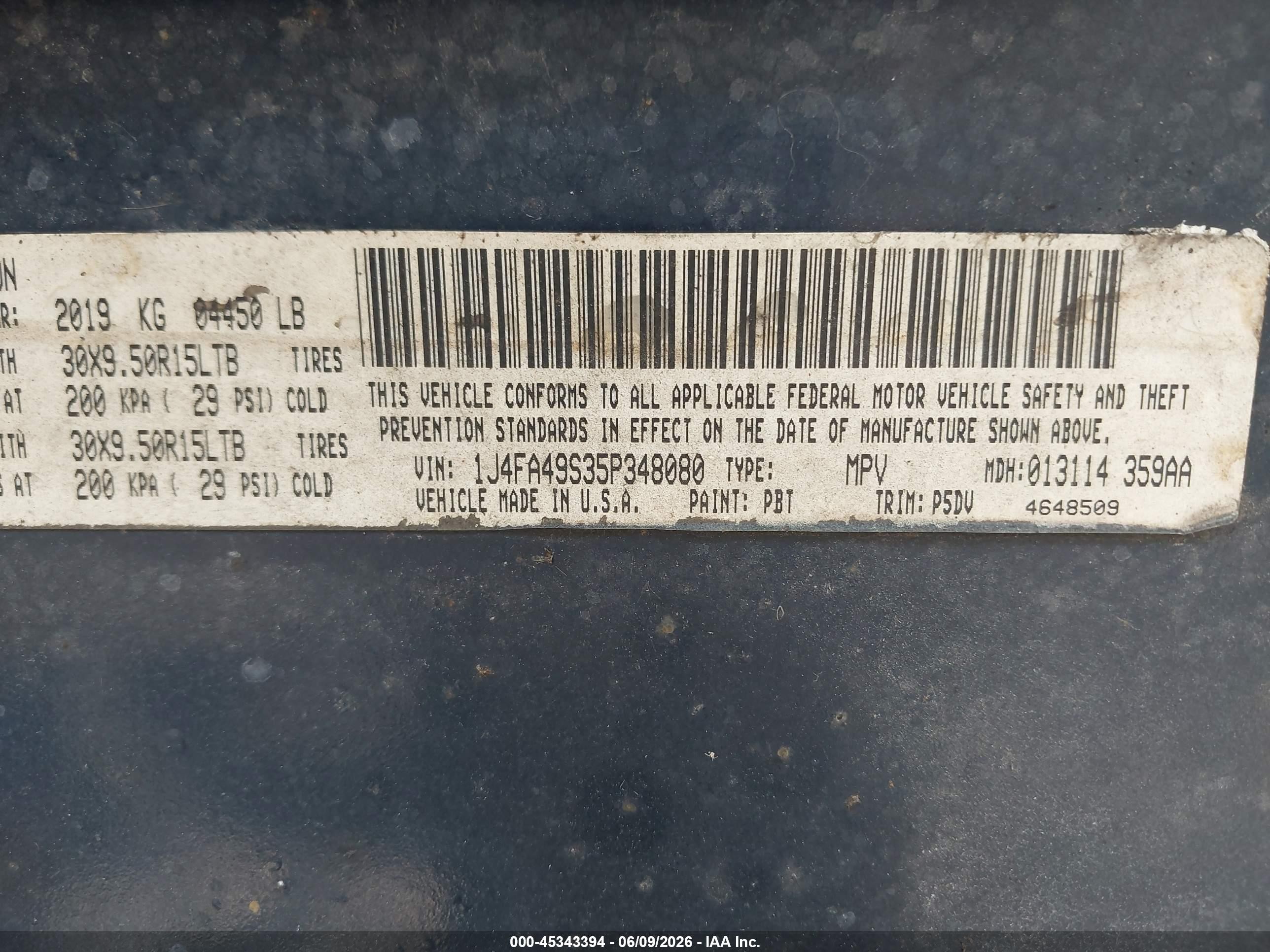 2005 Jeep Wrangler Sport Blue vin: 1J4FA49S35P348080
