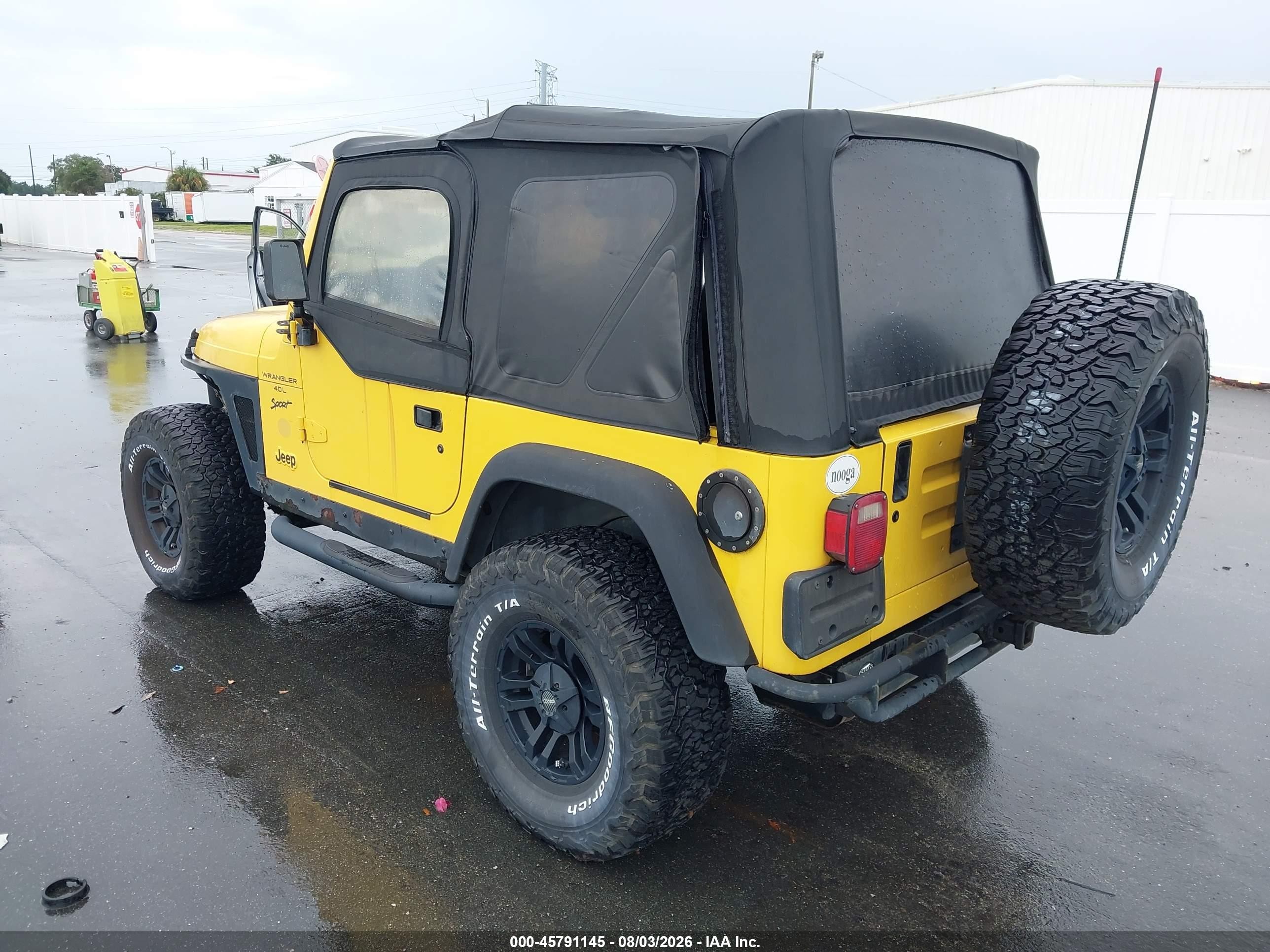 2000 Jeep Wrangler Sport Yellow vin: 1J4FA49S3YP763954