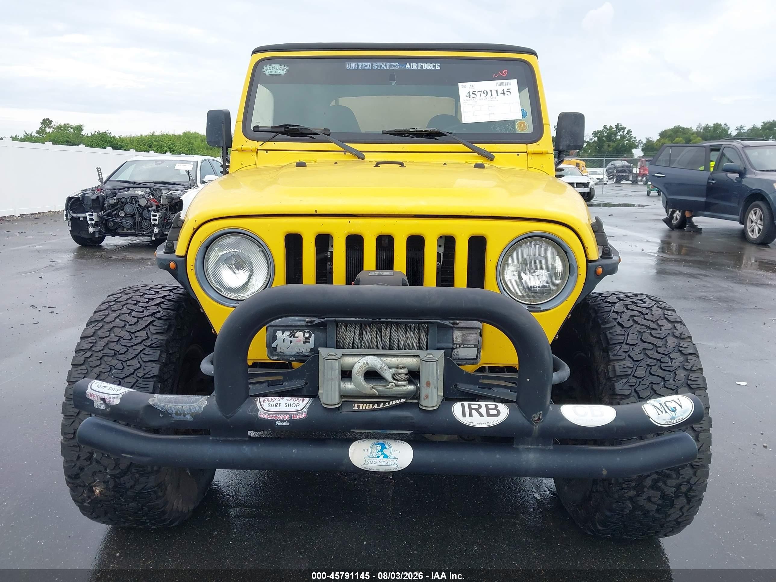 2000 Jeep Wrangler Sport Yellow vin: 1J4FA49S3YP763954
