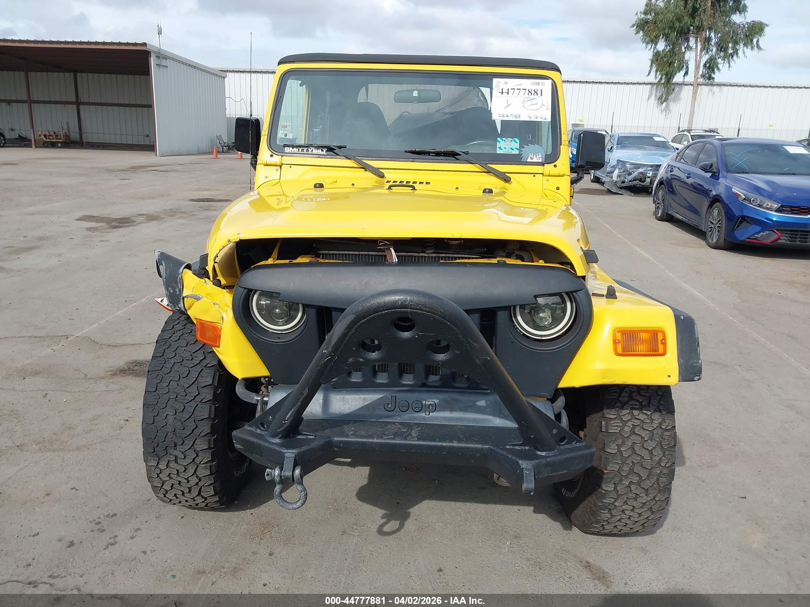 2001 Jeep Wrangler Sport Yellow vin: 1J4FA49S41P321948