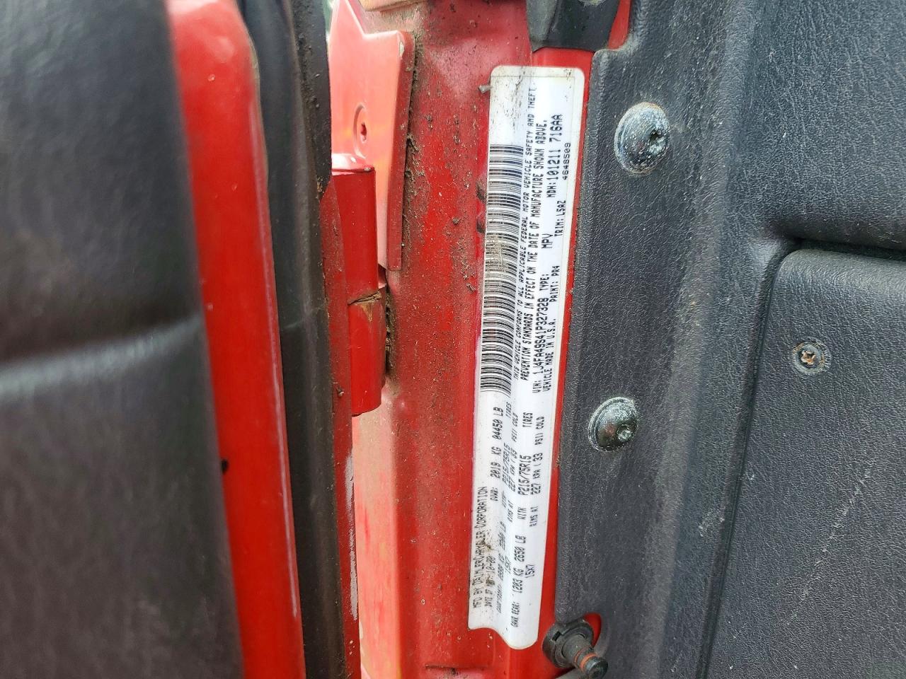 2001 Jeep Wrangler Red vin: 1J4FA49S41P327328