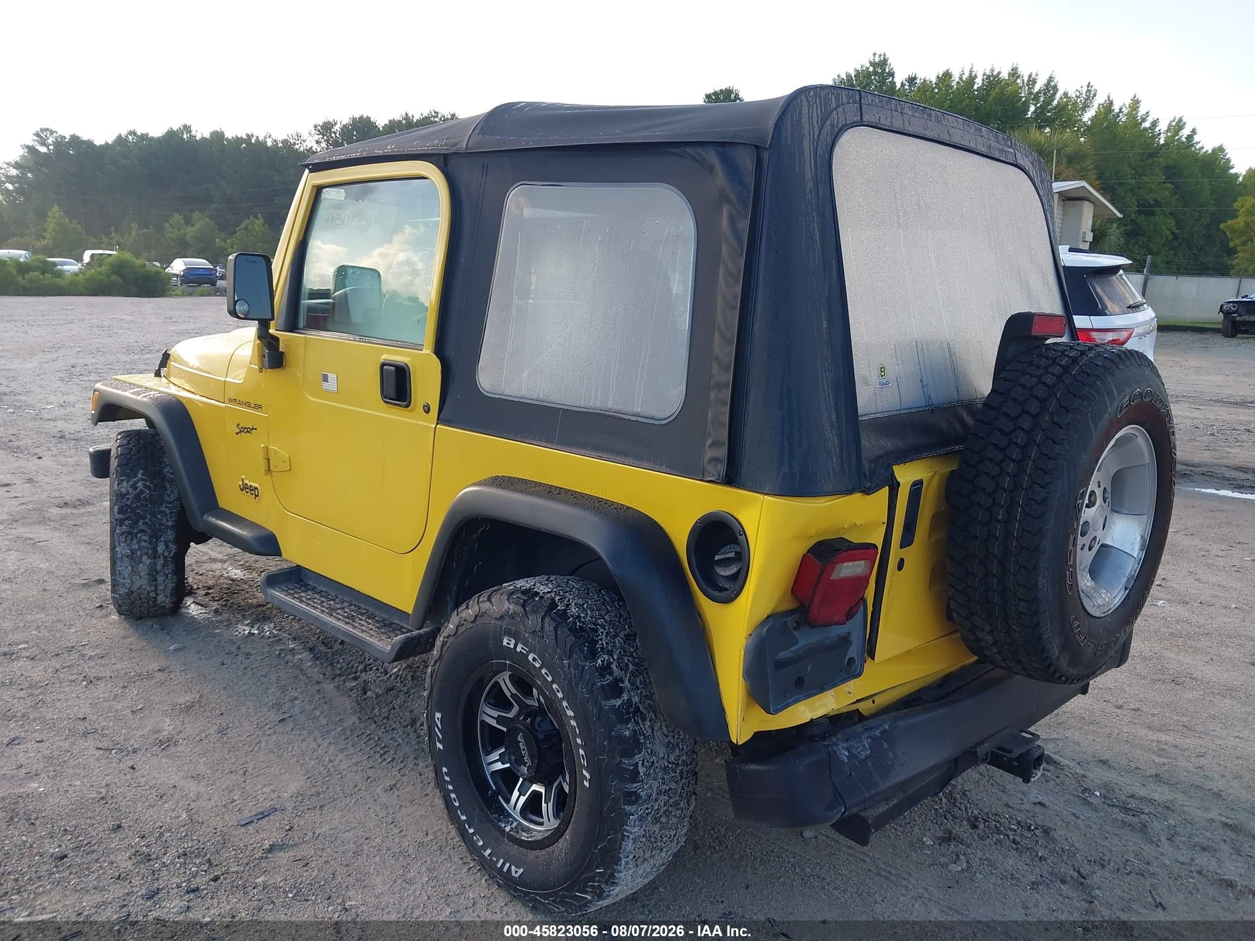 2002 Jeep Wrangler Sport Желтый vin: 1J4FA49S42P721140