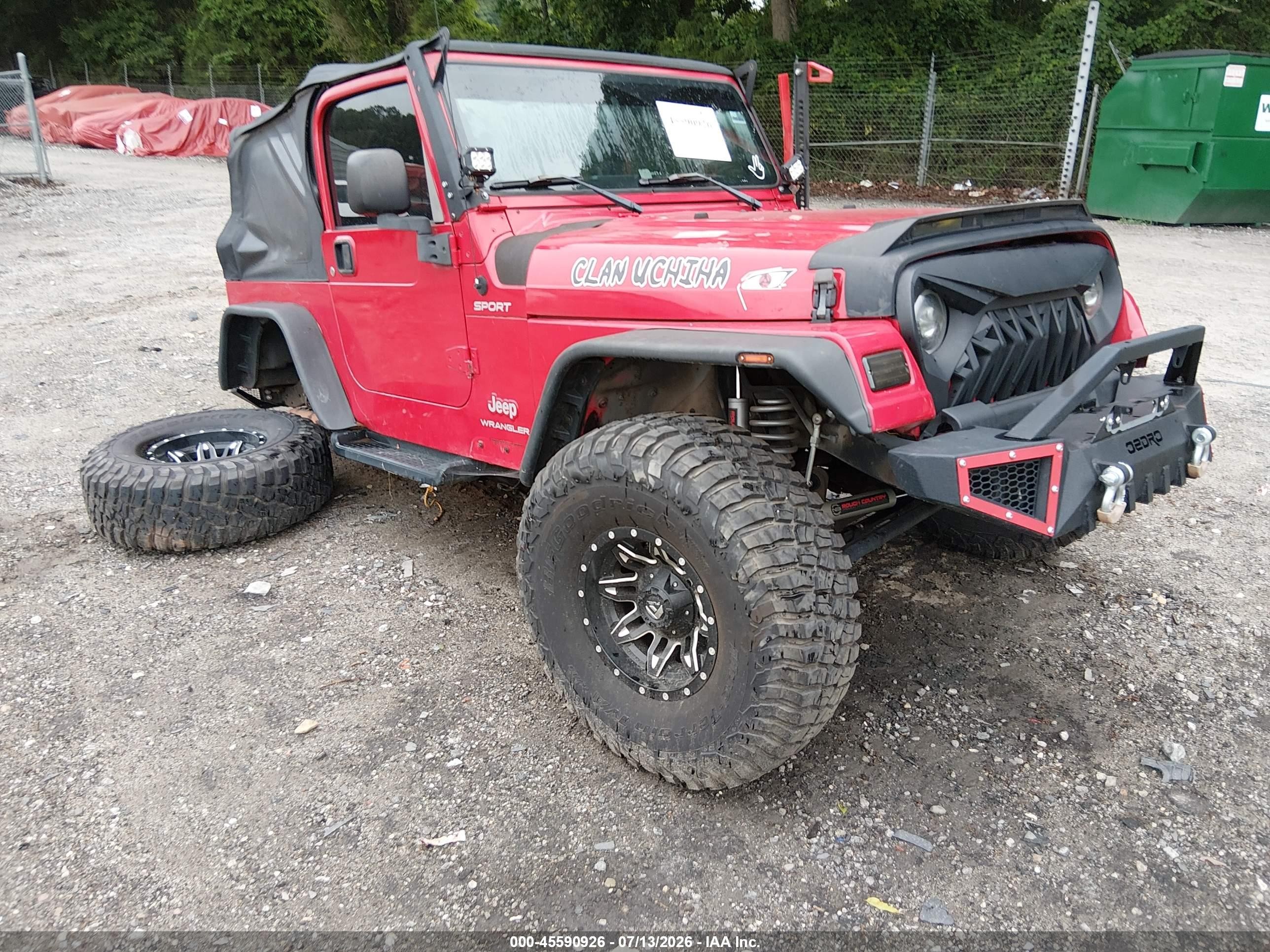 2003 Jeep Wrangler Sport Red vin: 1J4FA49S43P321712