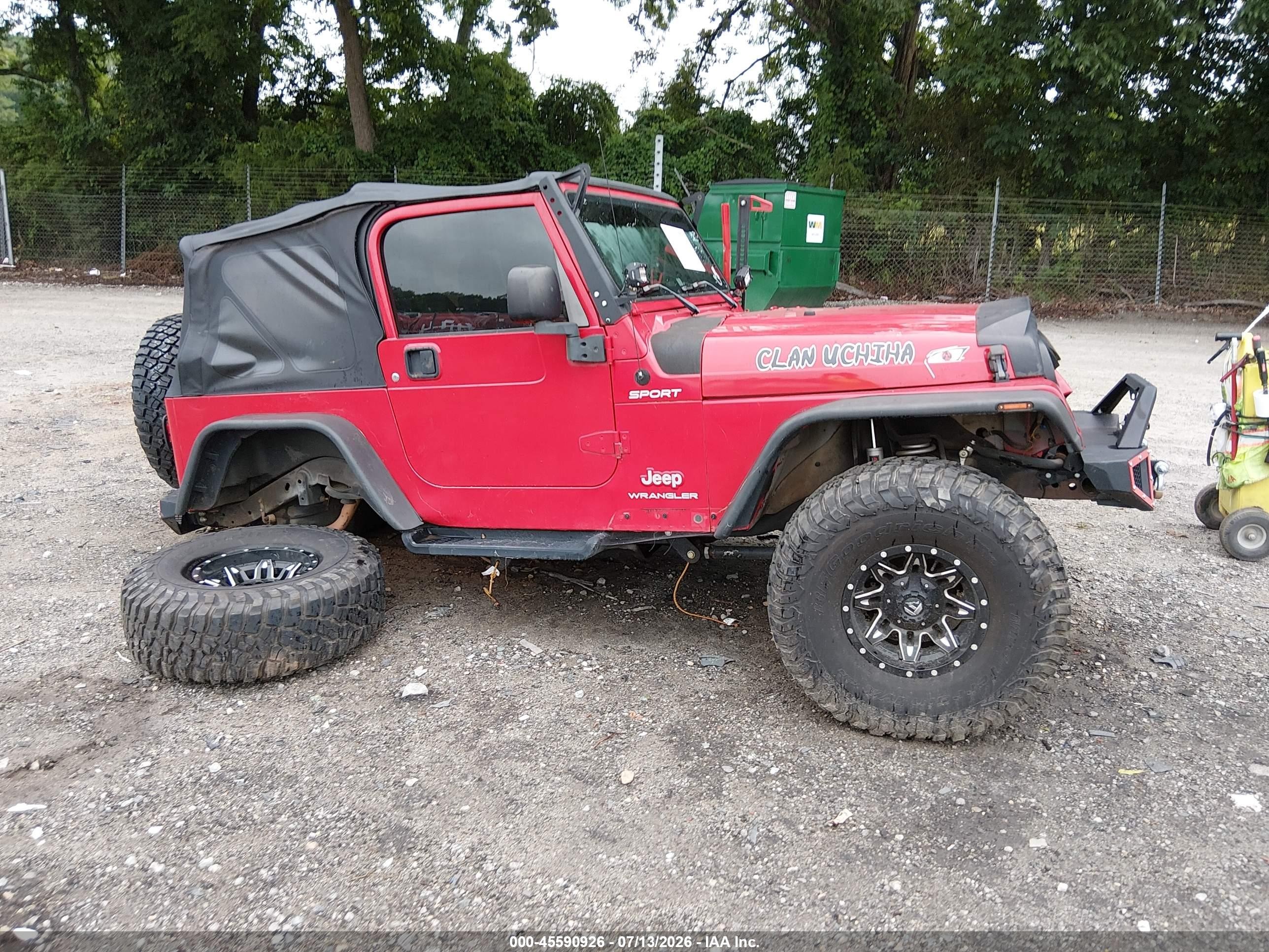 2003 Jeep Wrangler Sport Red vin: 1J4FA49S43P321712