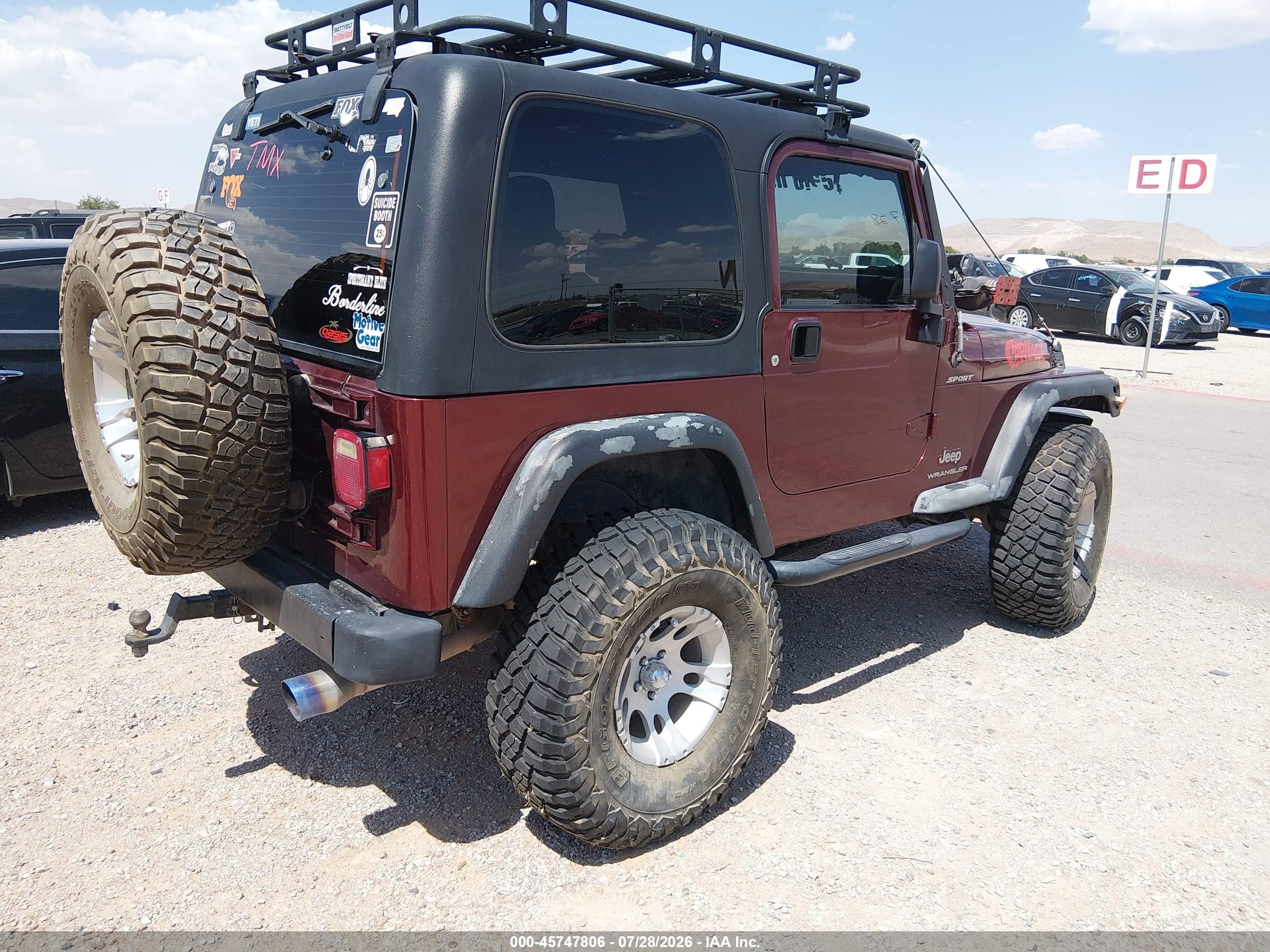 2003 Jeep Wrangler Sport Red vin: 1J4FA49S43P327834