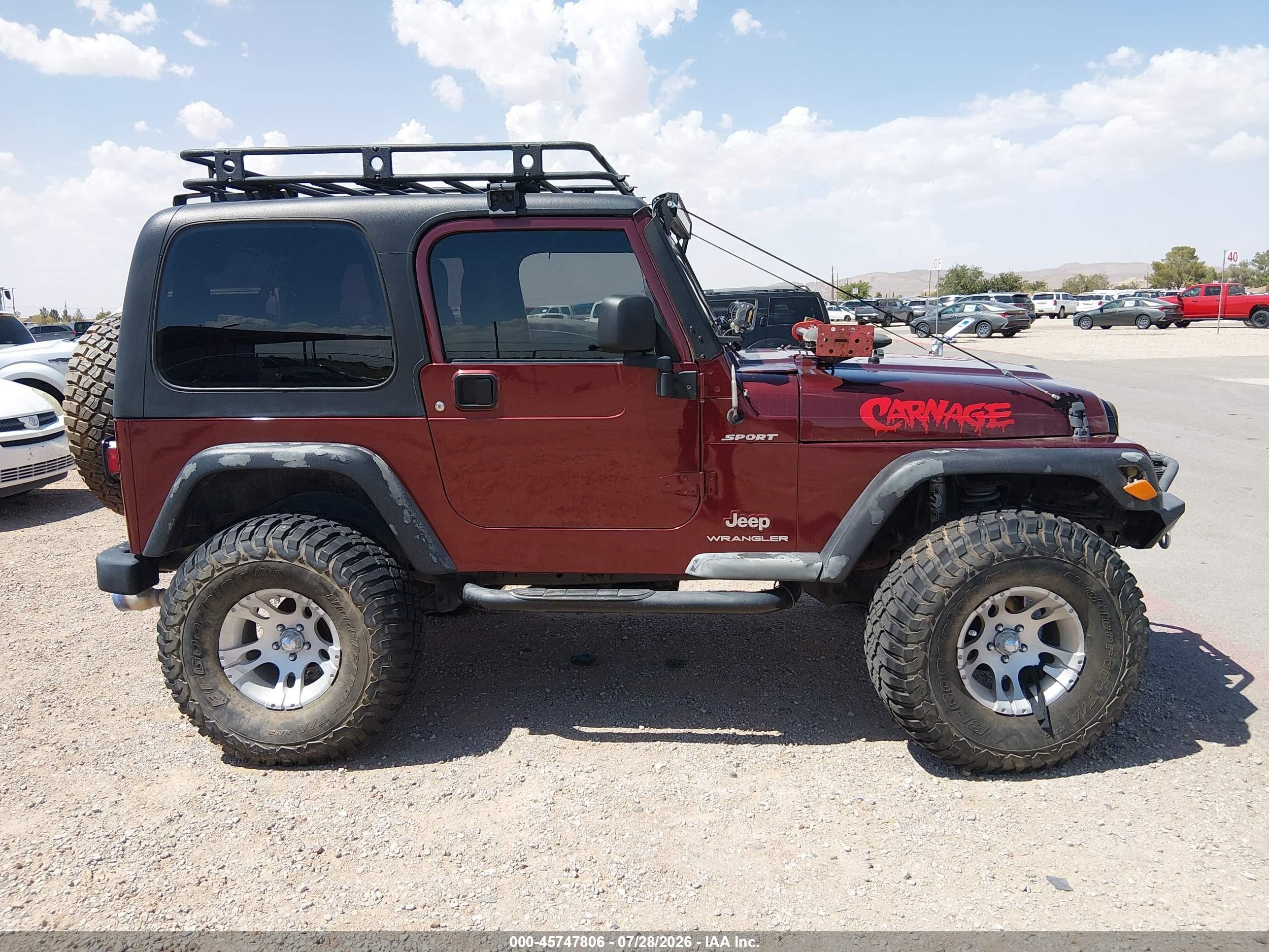 2003 Jeep Wrangler Sport Red vin: 1J4FA49S43P327834