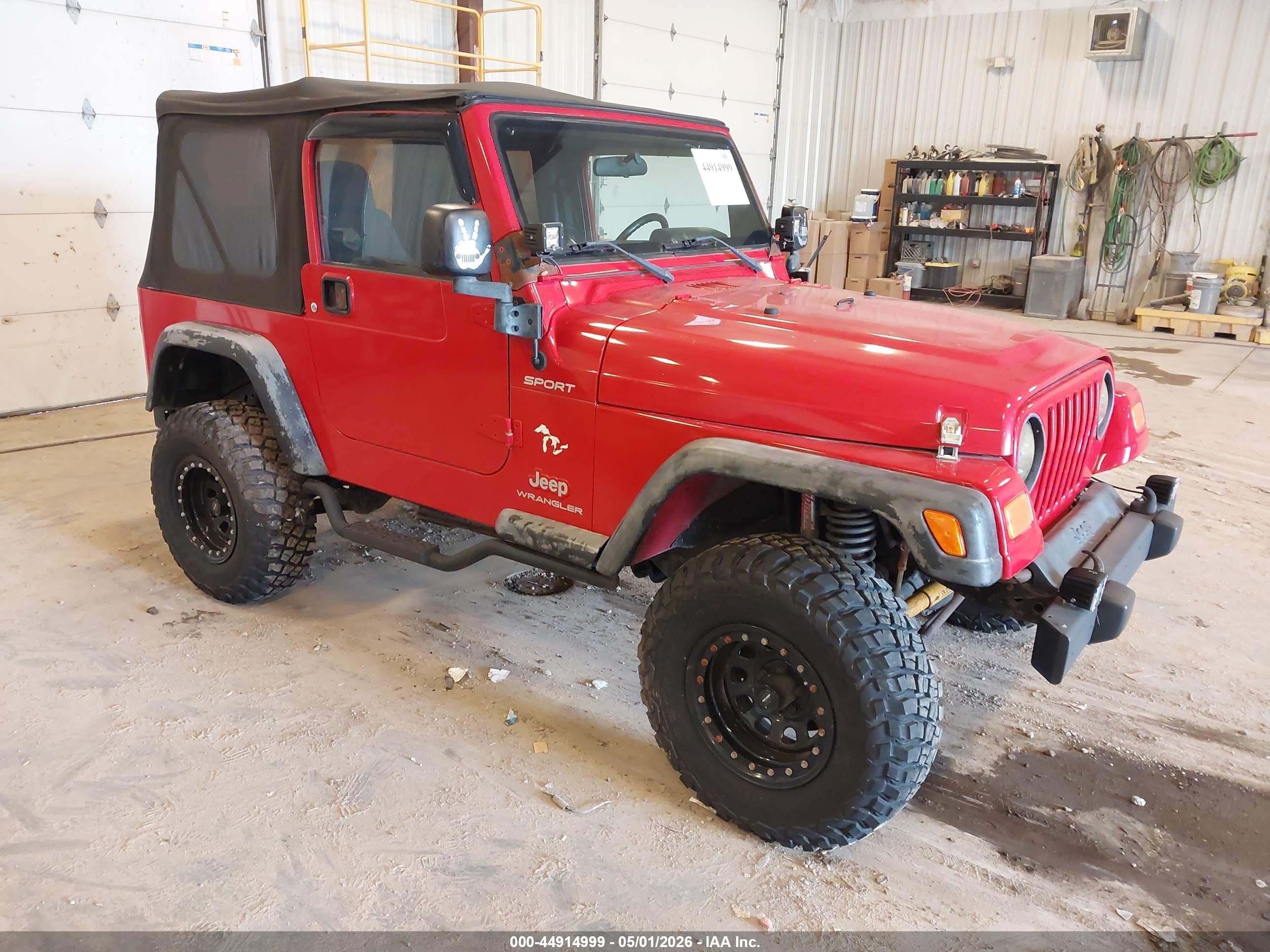 2004 Jeep Wrangler Sport Red vin: 1J4FA49S44P770230