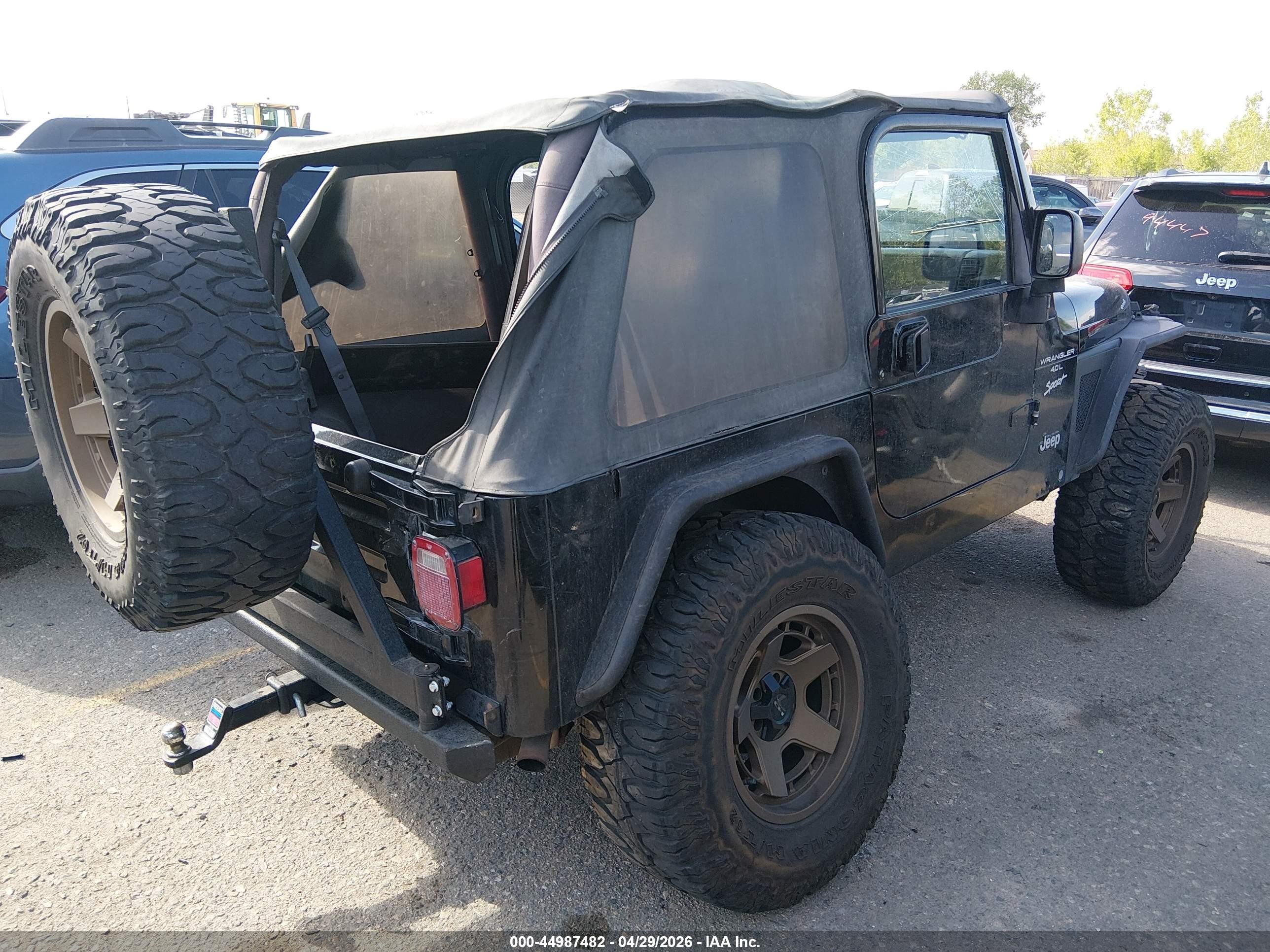 2000 Jeep Wrangler Sport Black vin: 1J4FA49S4YP717338