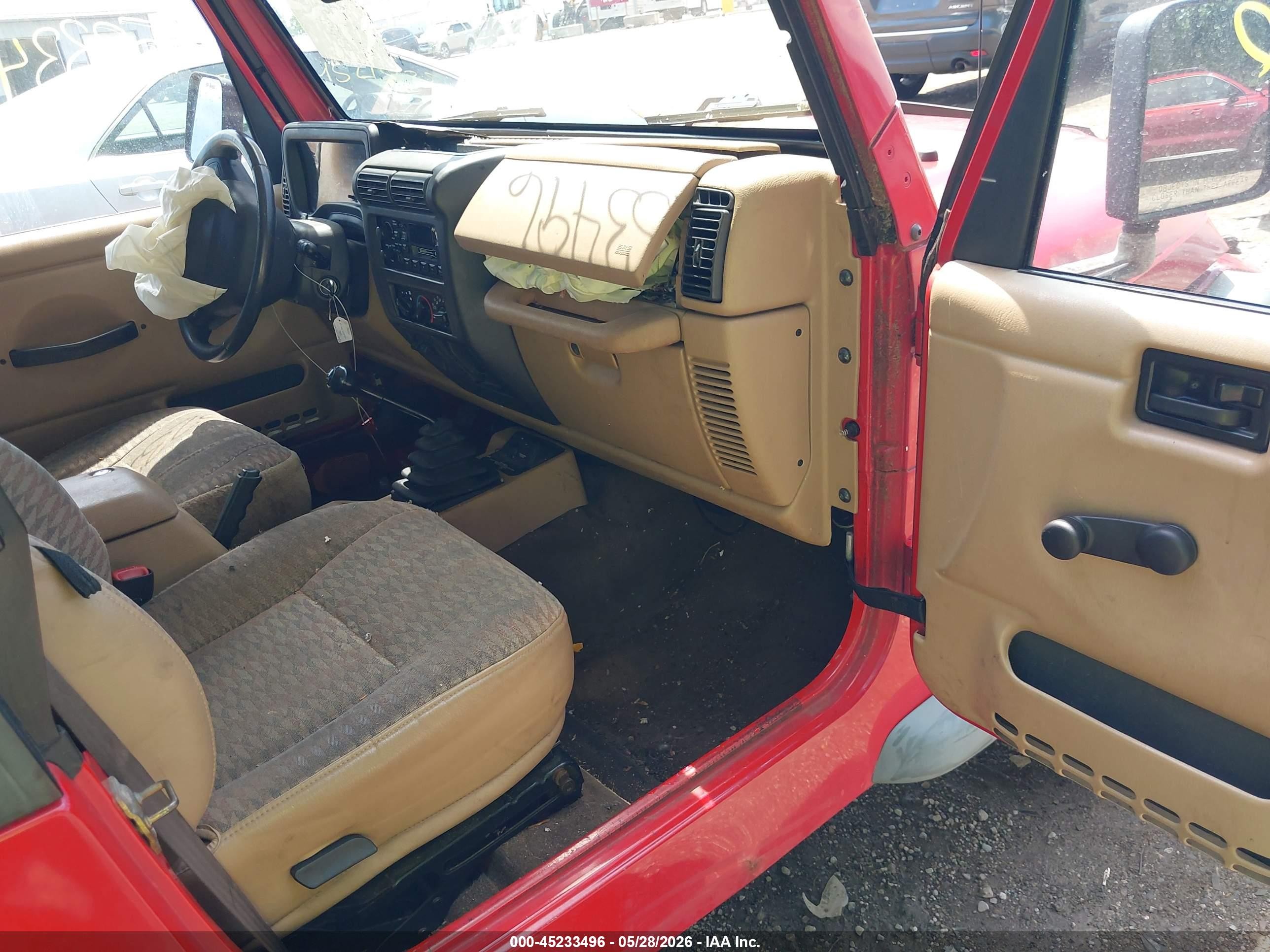 2000 Jeep Wrangler Sport Красный vin: 1J4FA49S4YP750873