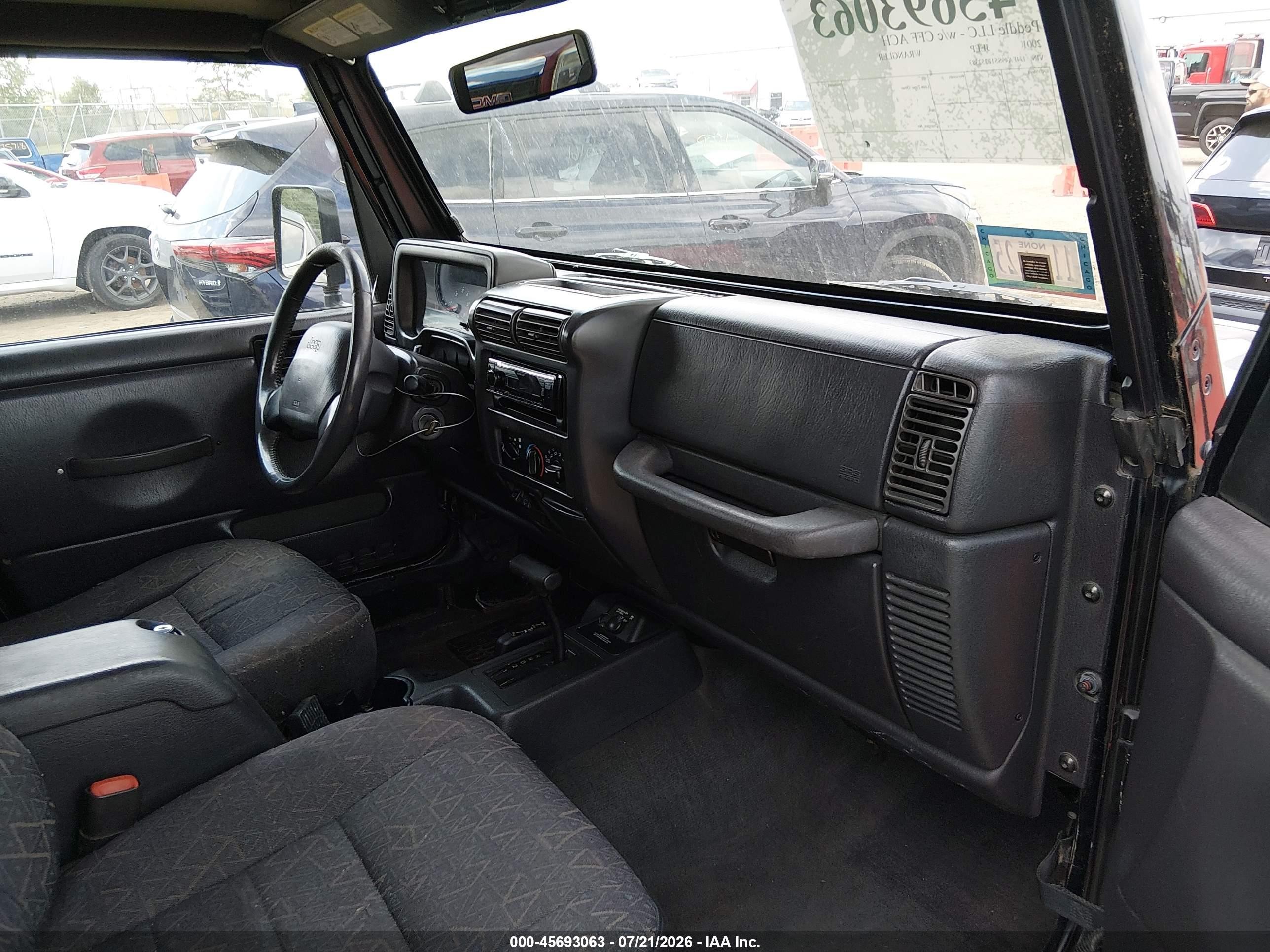 2001 Jeep Wrangler Sport Black vin: 1J4FA49S51P352383