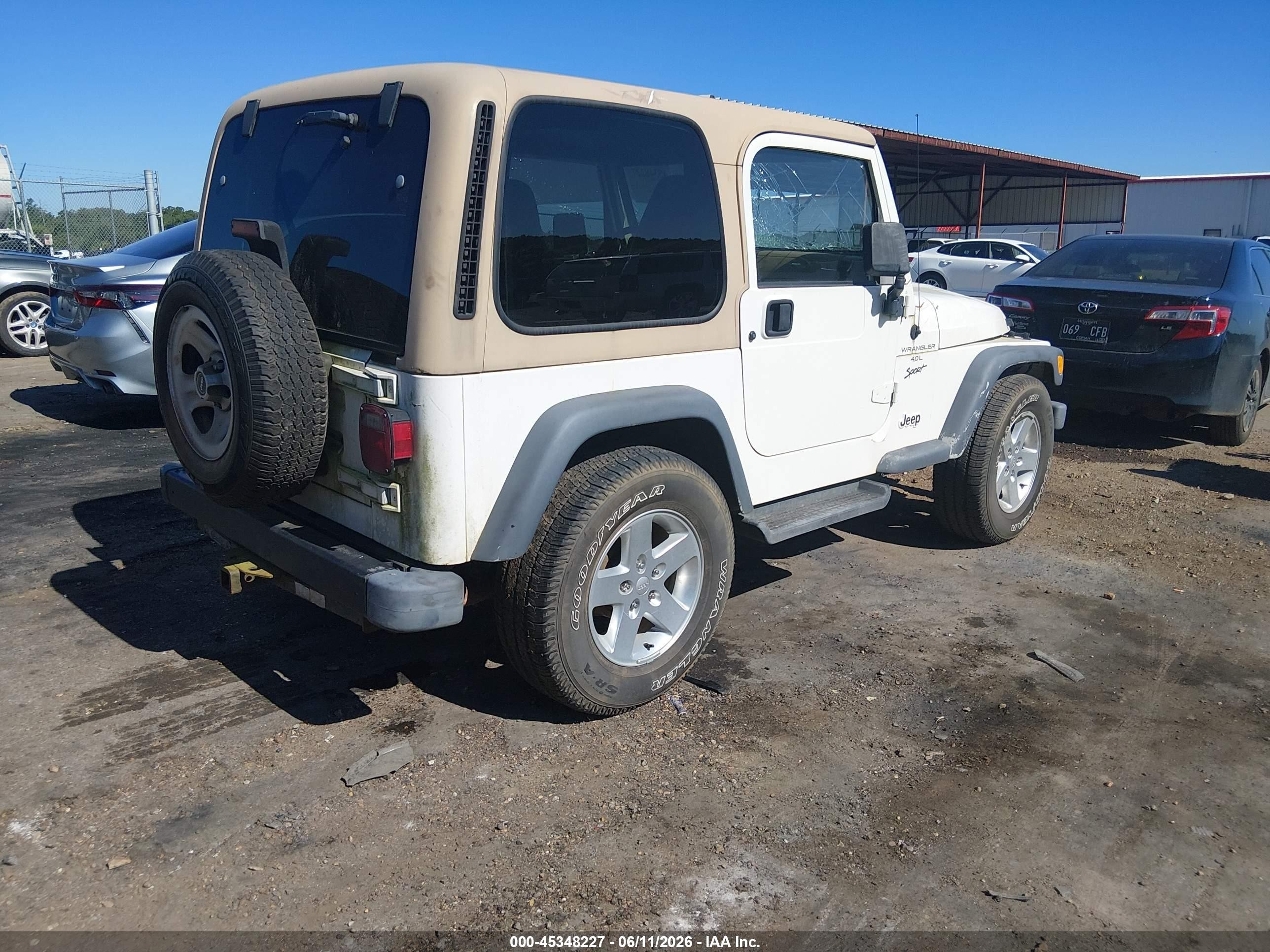 2001 Jeep Wrangler Sport White vin: 1J4FA49S51P359334