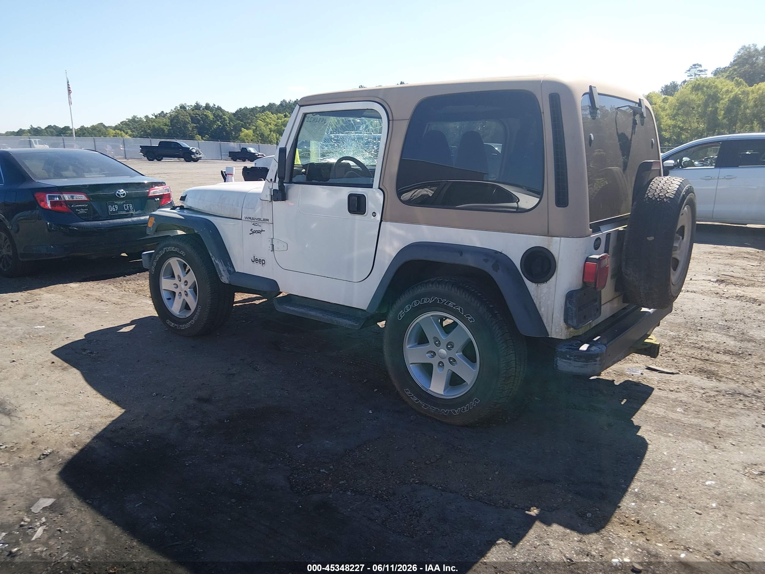 2001 Jeep Wrangler Sport White vin: 1J4FA49S51P359334