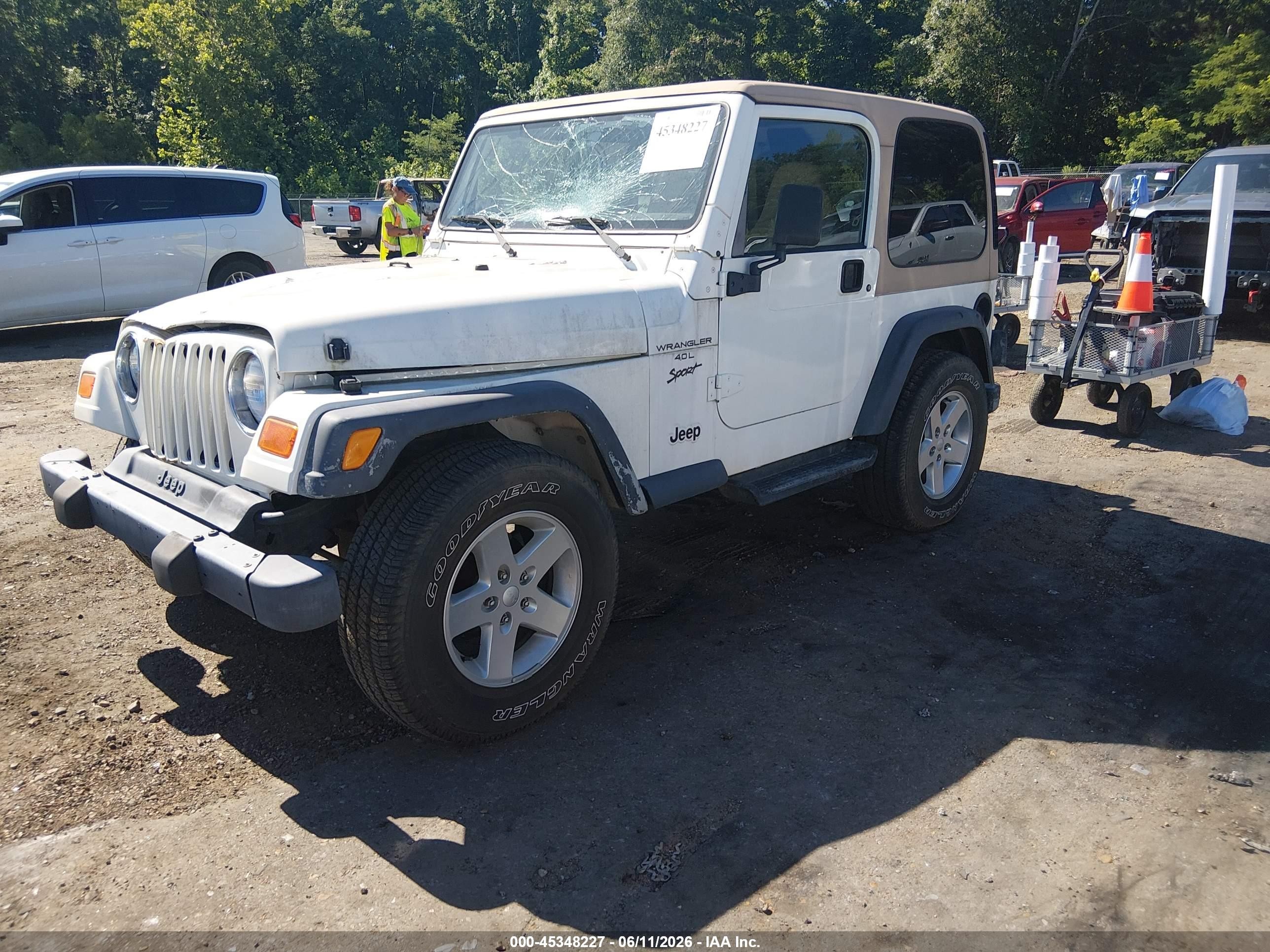 2001 Jeep Wrangler Sport White vin: 1J4FA49S51P359334