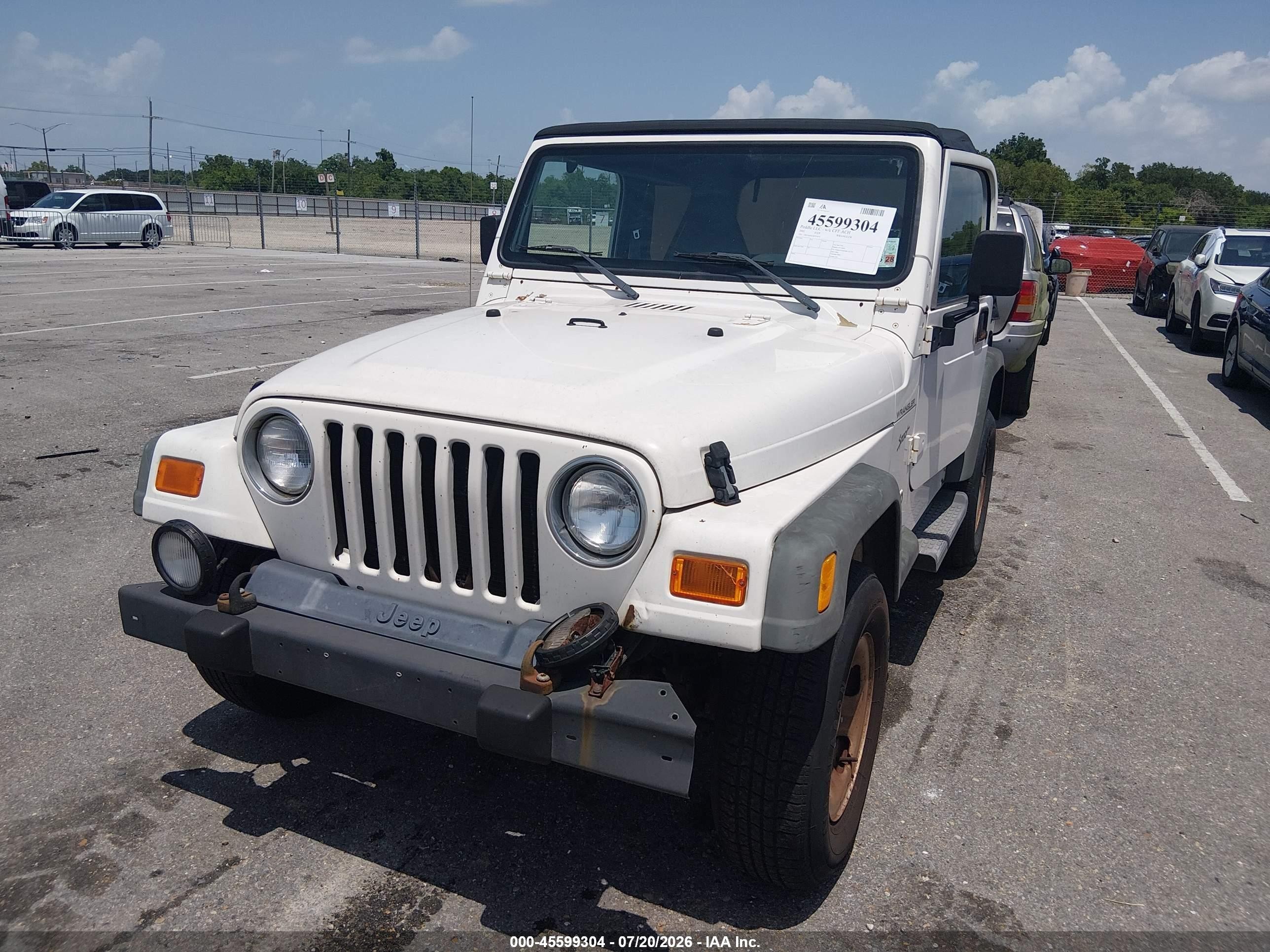 2002 Jeep Wrangler Sport White vin: 1J4FA49S52P771870