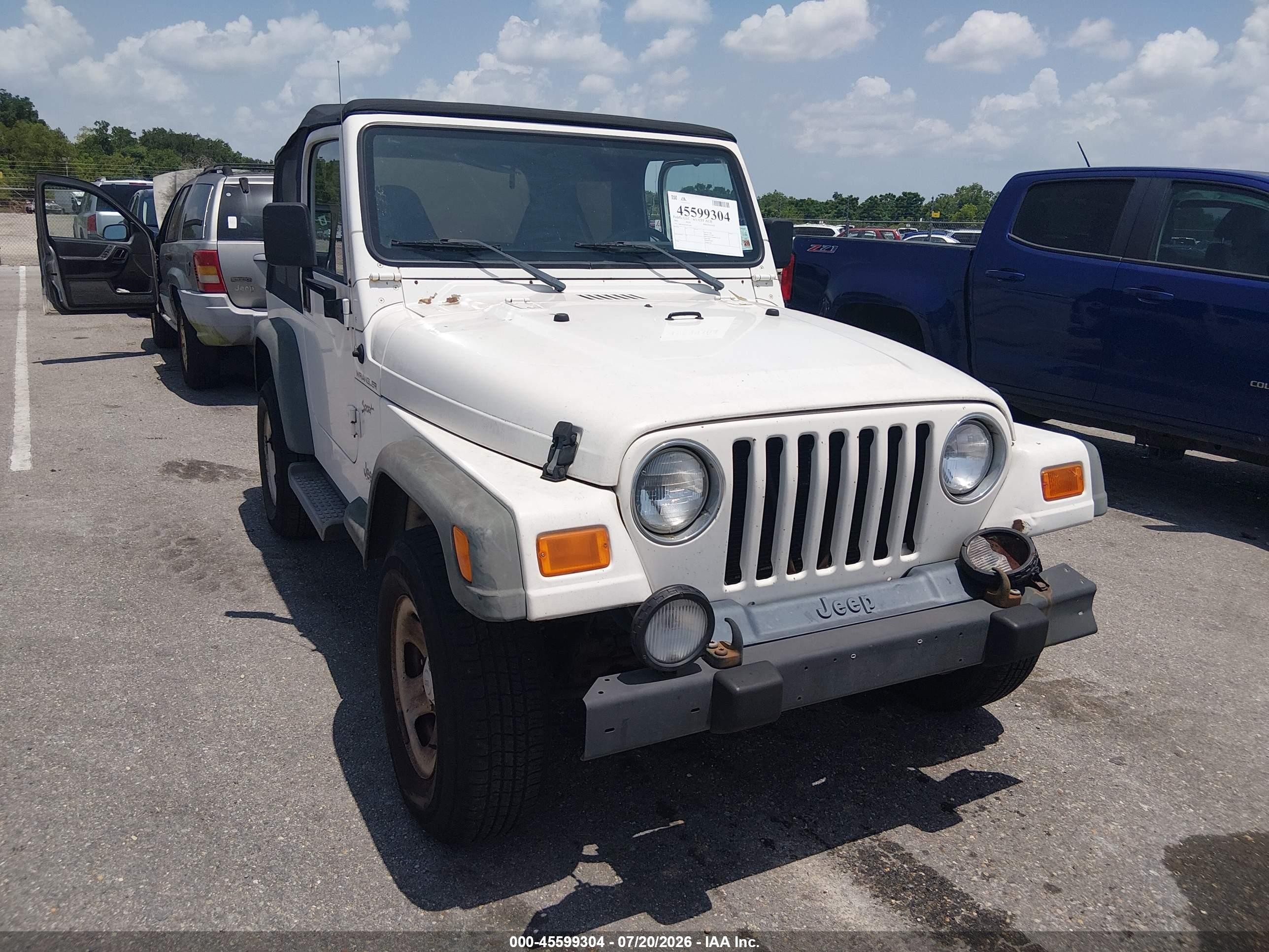 2002 Jeep Wrangler Sport White vin: 1J4FA49S52P771870
