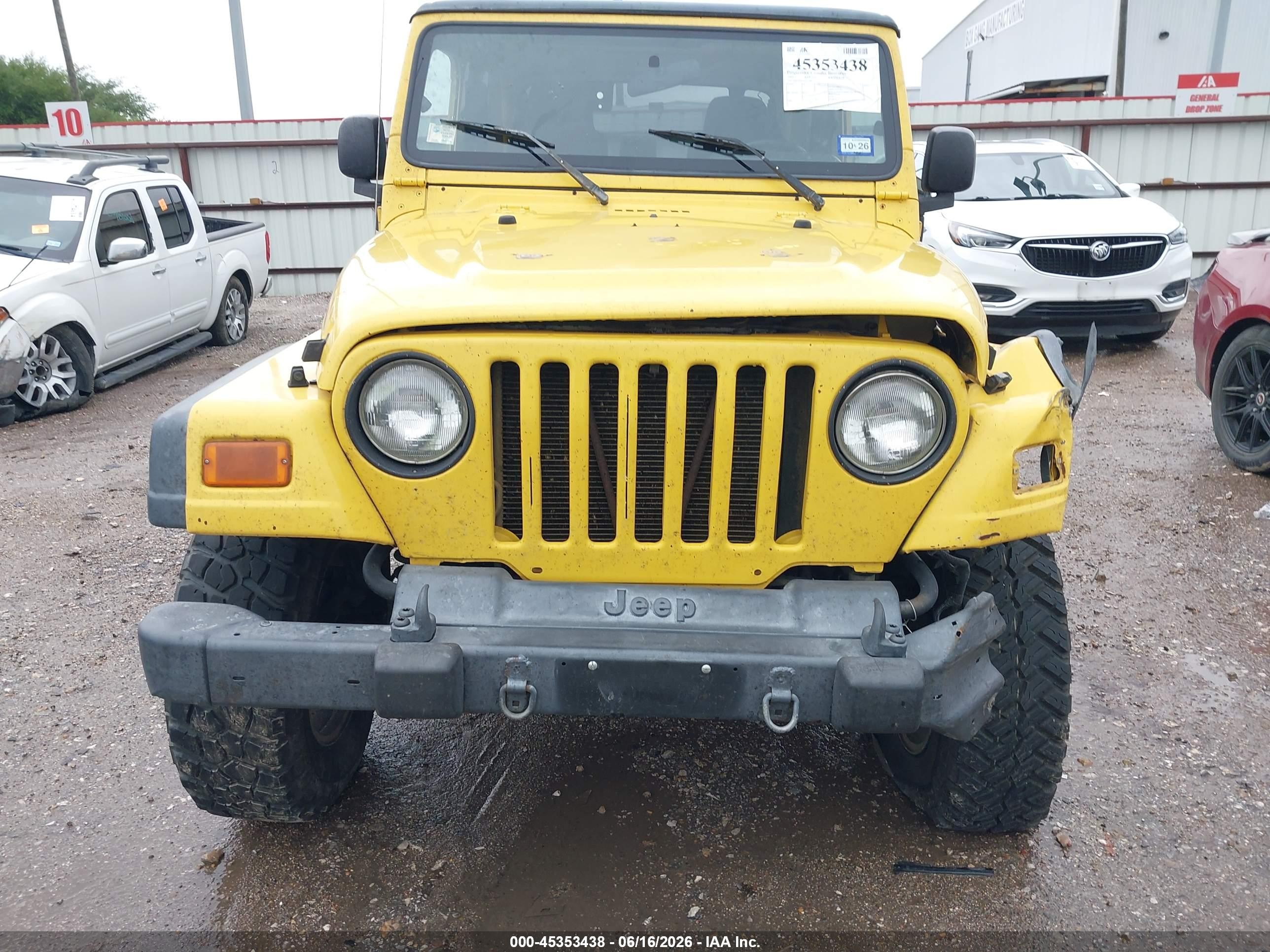2003 Jeep Wrangler Sport Yellow vin: 1J4FA49S53P372782