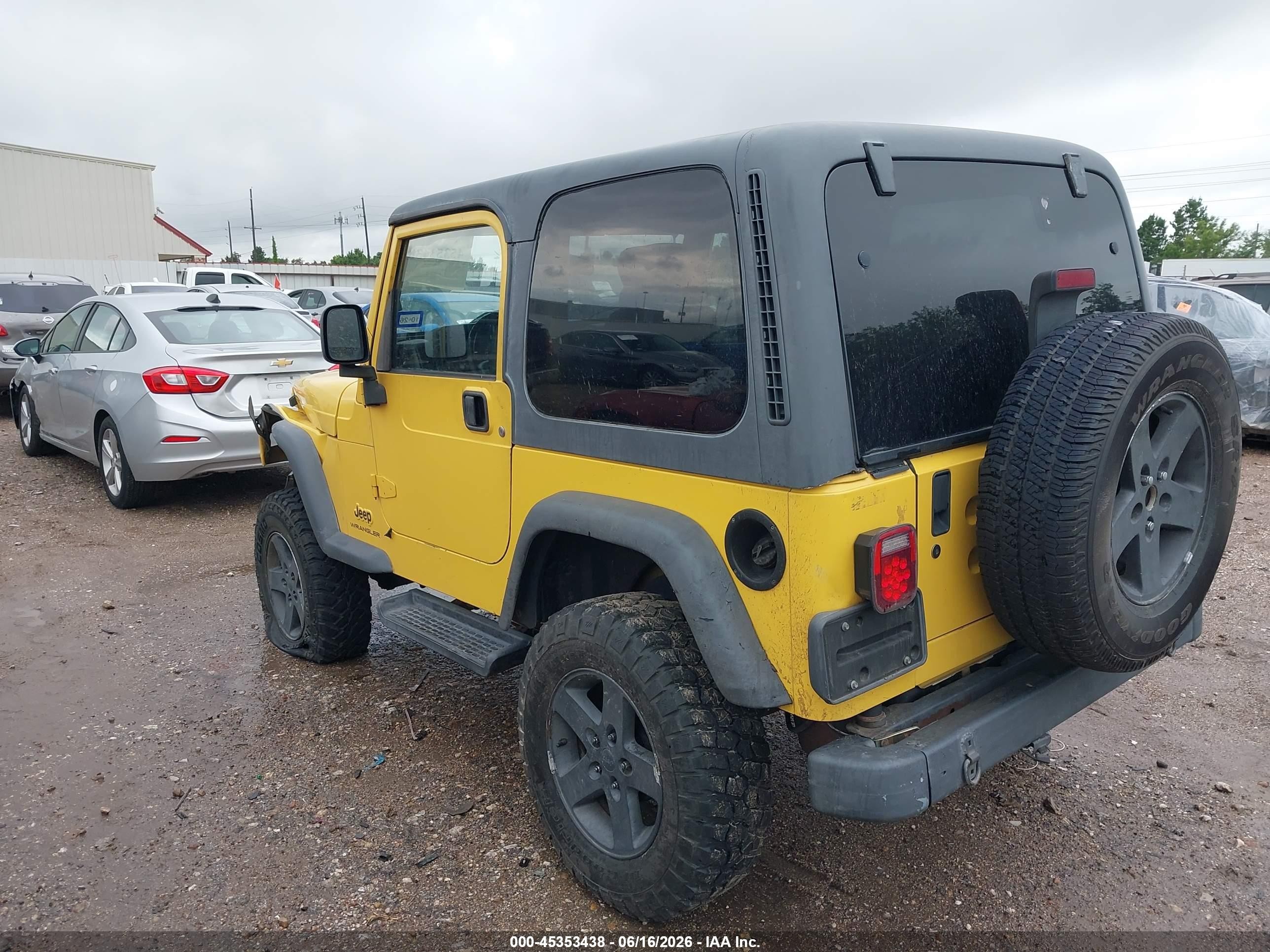 2003 Jeep Wrangler Sport Yellow vin: 1J4FA49S53P372782