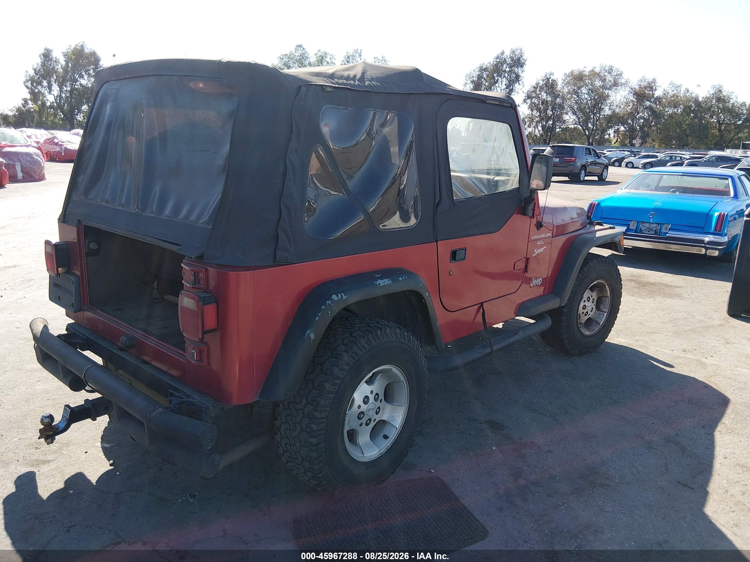2000 Jeep Wrangler Sport Red vin: 1J4FA49S5YP764717