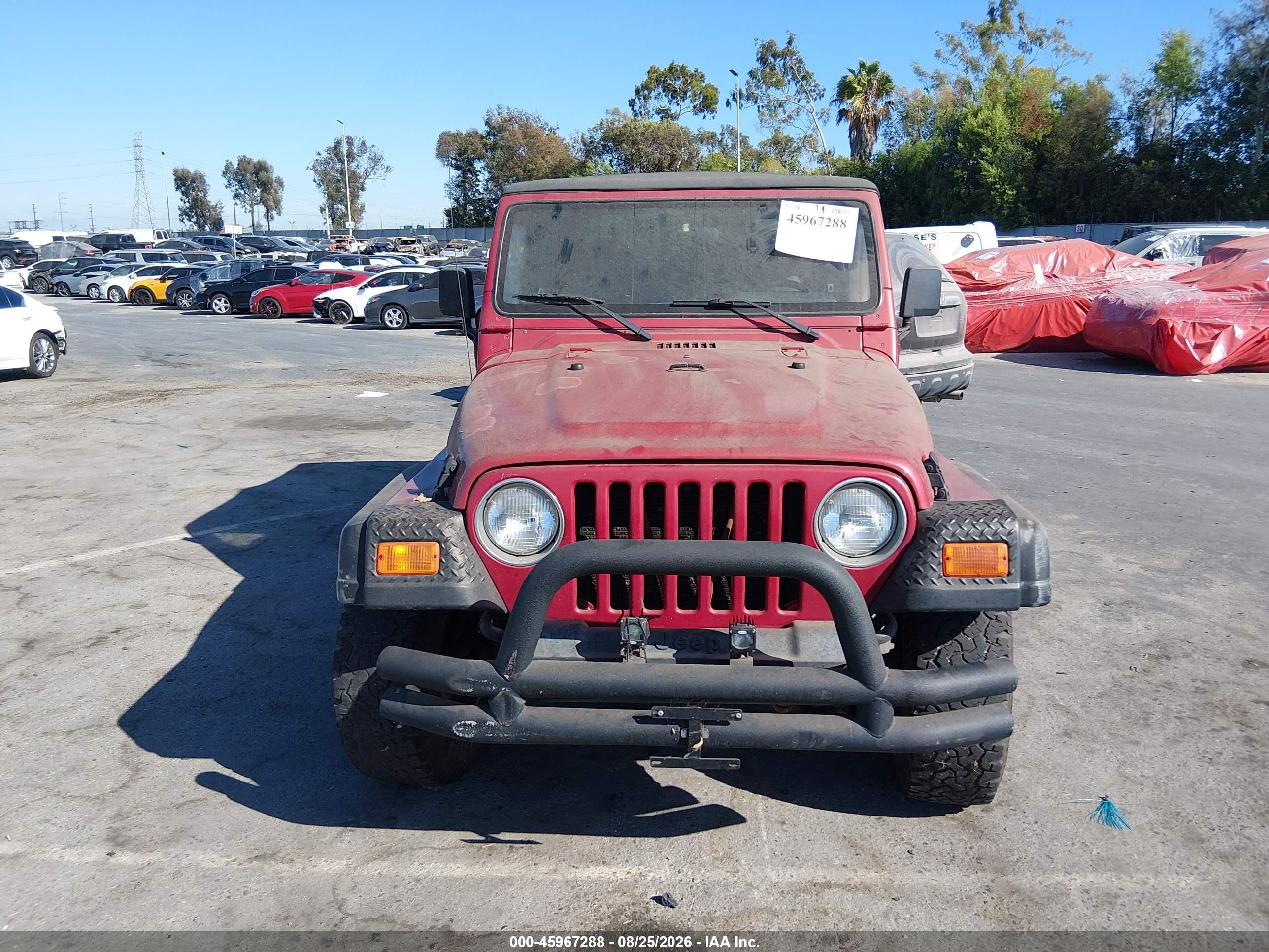 2000 Jeep Wrangler Sport Red vin: 1J4FA49S5YP764717