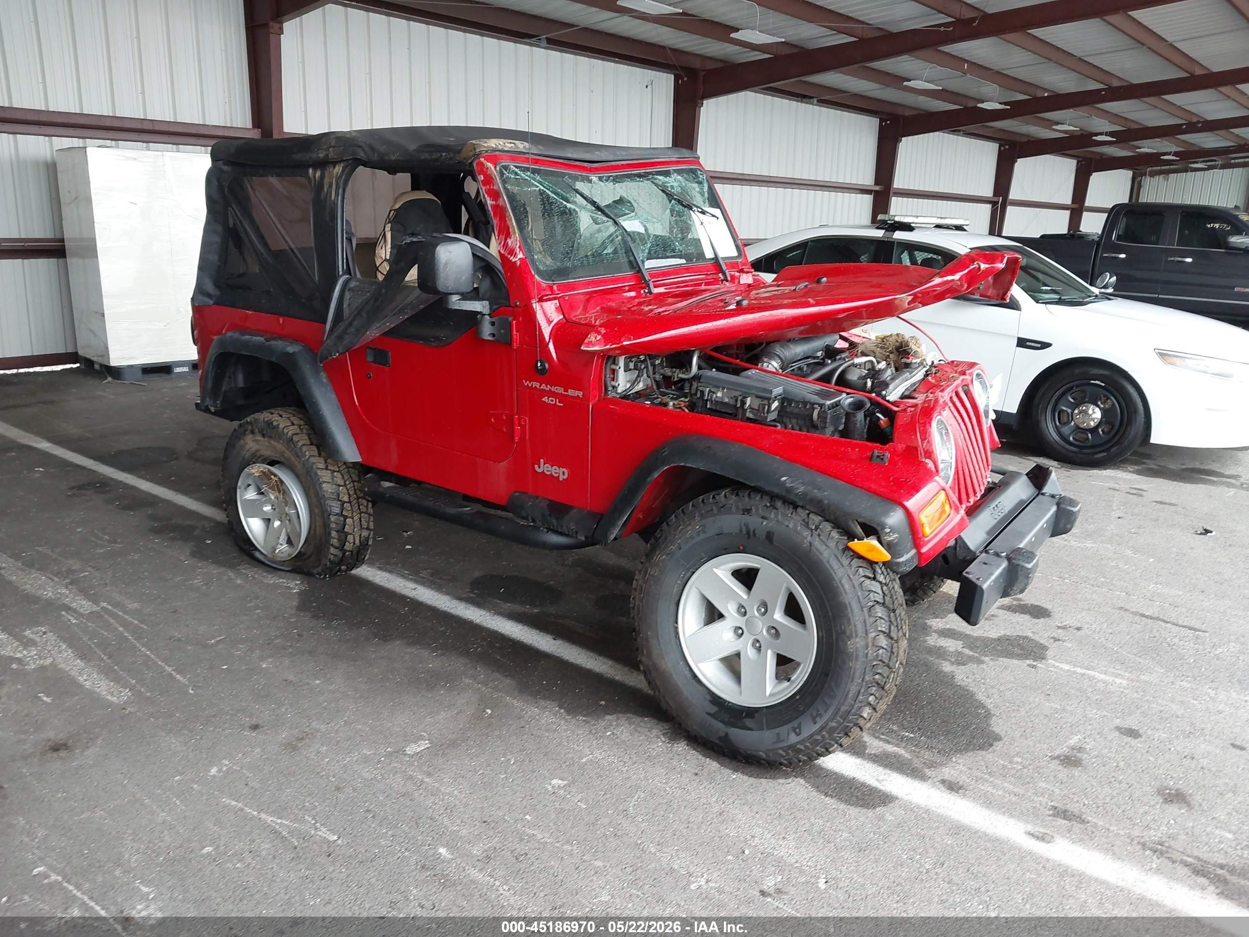 2000 Jeep Wrangler Sport Red vin: 1J4FA49S5YP775393