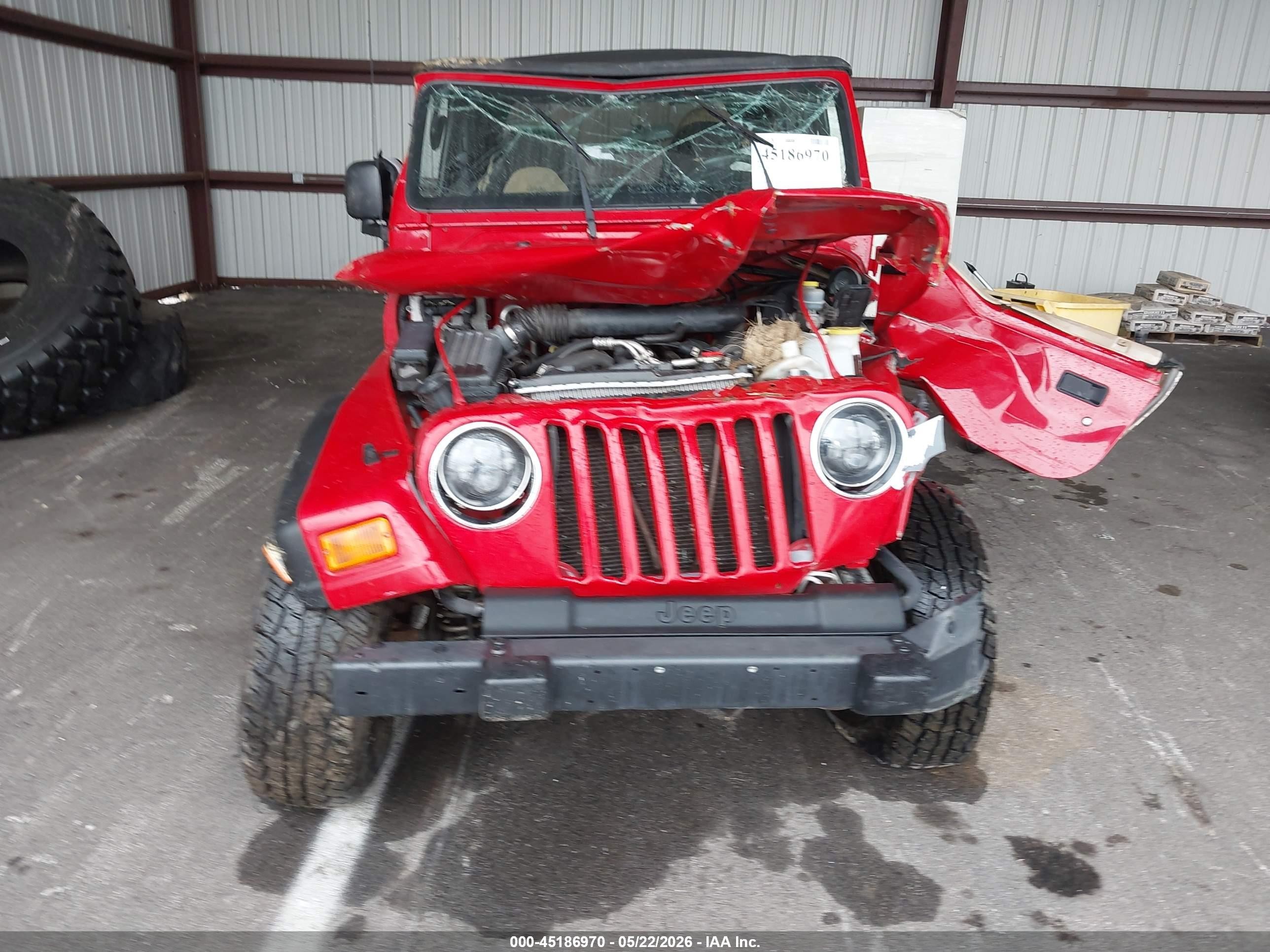2000 Jeep Wrangler Sport Red vin: 1J4FA49S5YP775393