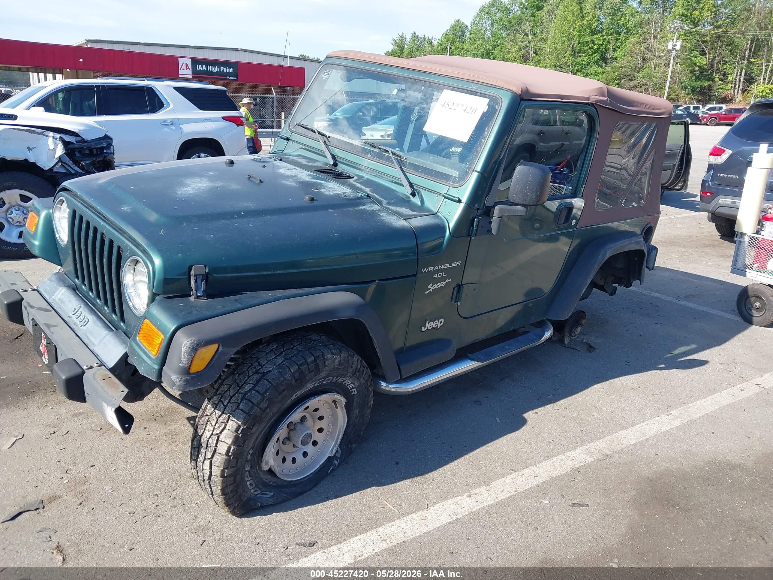 2000 Jeep Wrangler Sport Green vin: 1J4FA49S5YP803421
