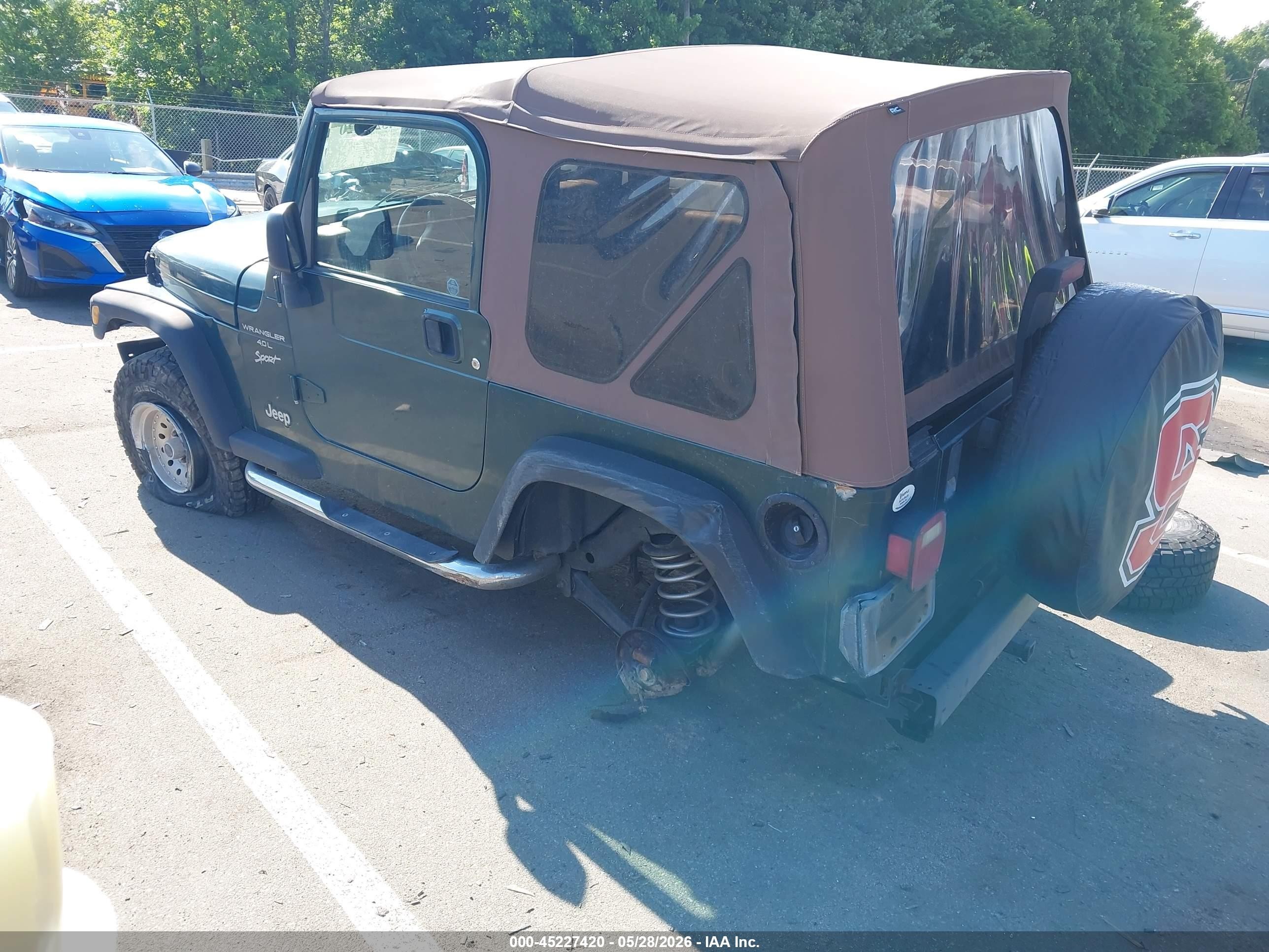 2000 Jeep Wrangler Sport Green vin: 1J4FA49S5YP803421