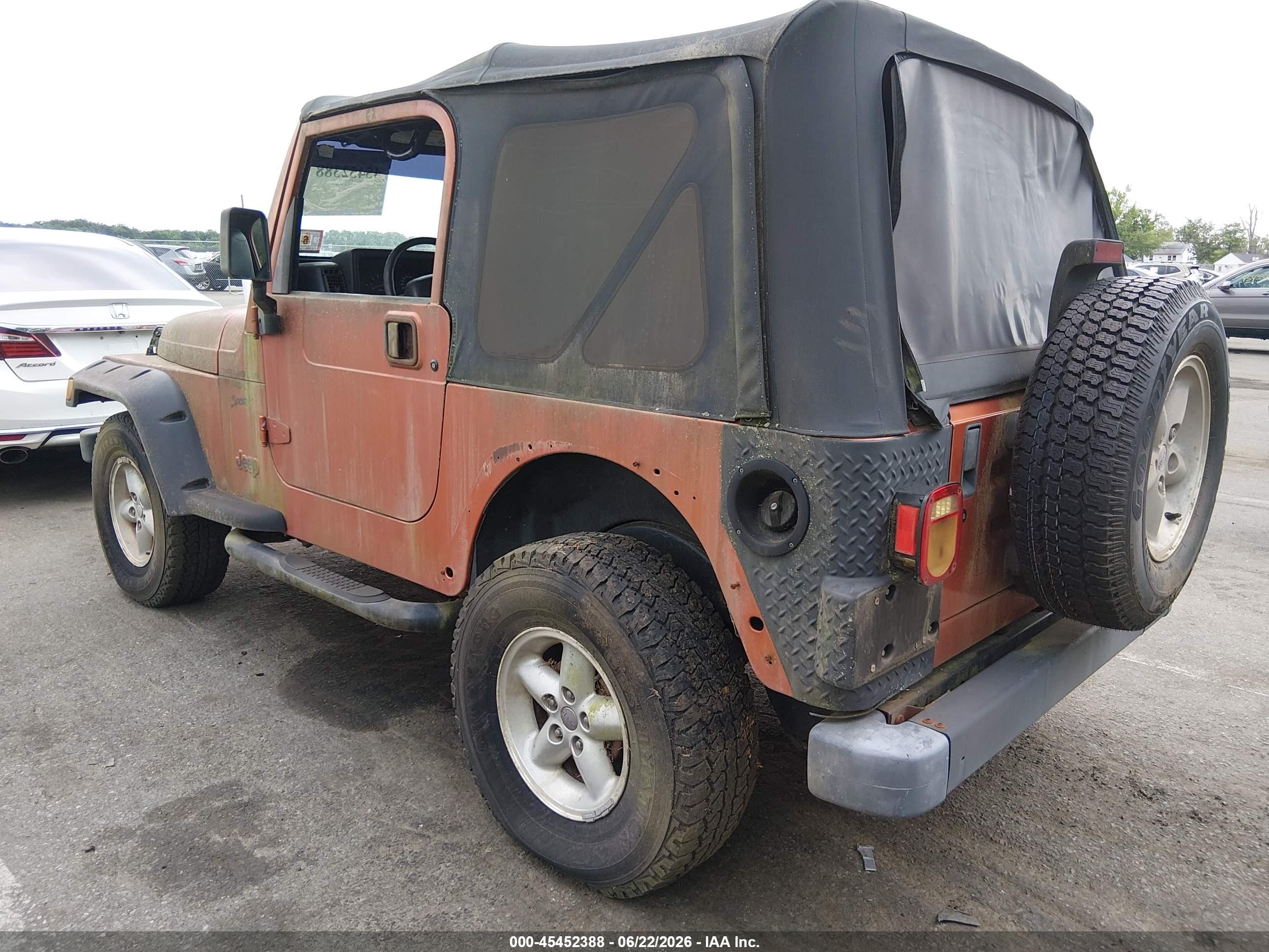 2001 Jeep Wrangler Sport Orange vin: 1J4FA49S61P316928