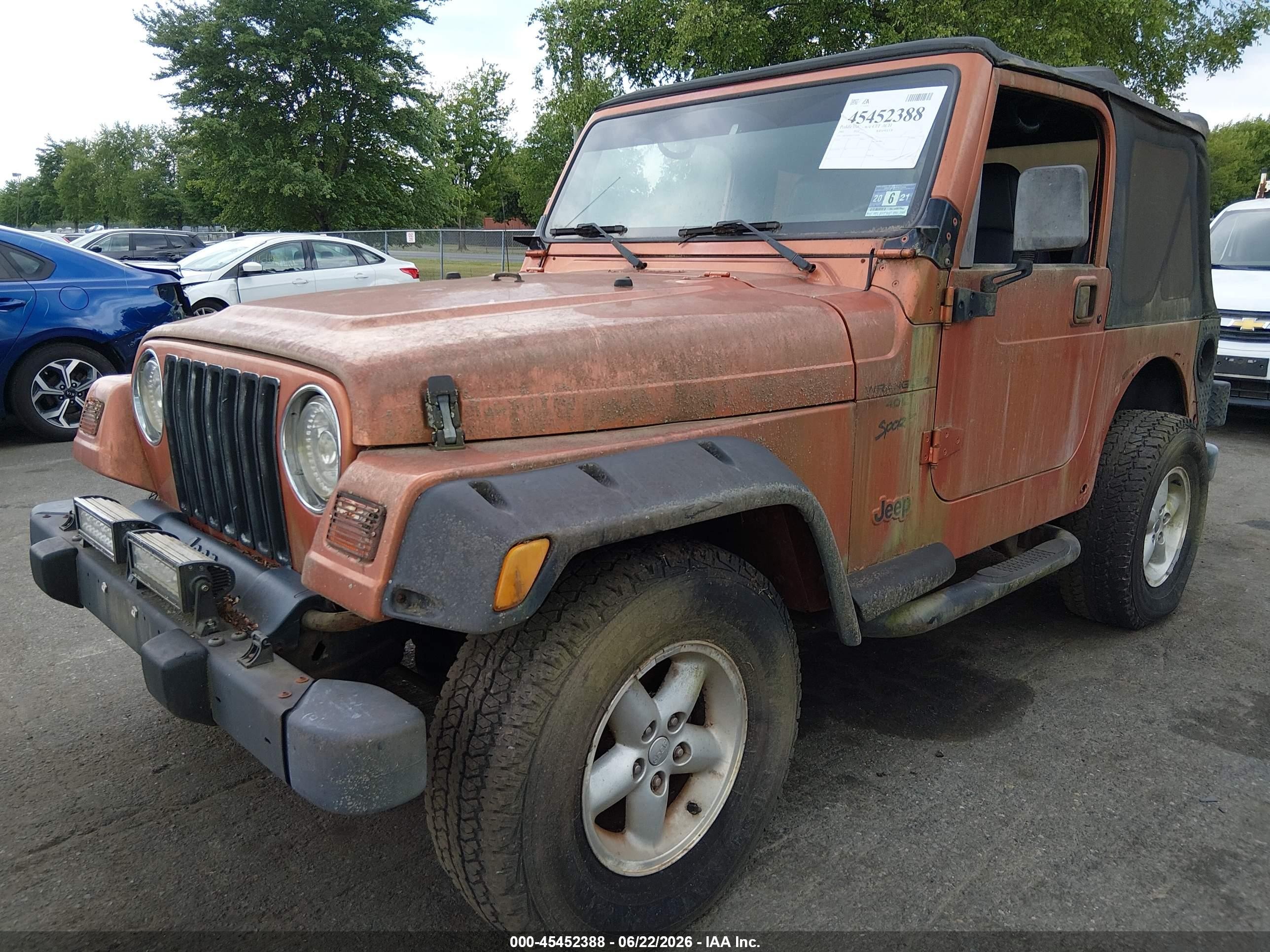 2001 Jeep Wrangler Sport Orange vin: 1J4FA49S61P316928