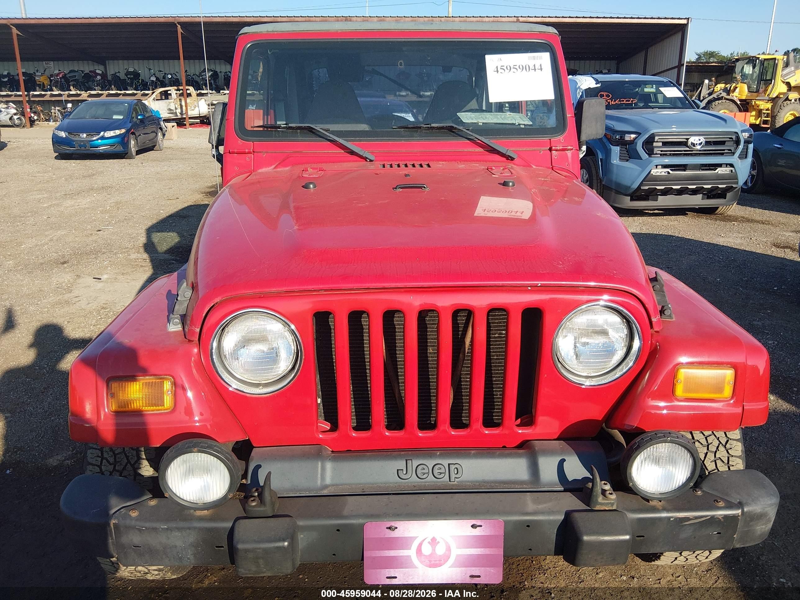 2002 Jeep Wrangler Sport Red vin: 1J4FA49S62P731779
