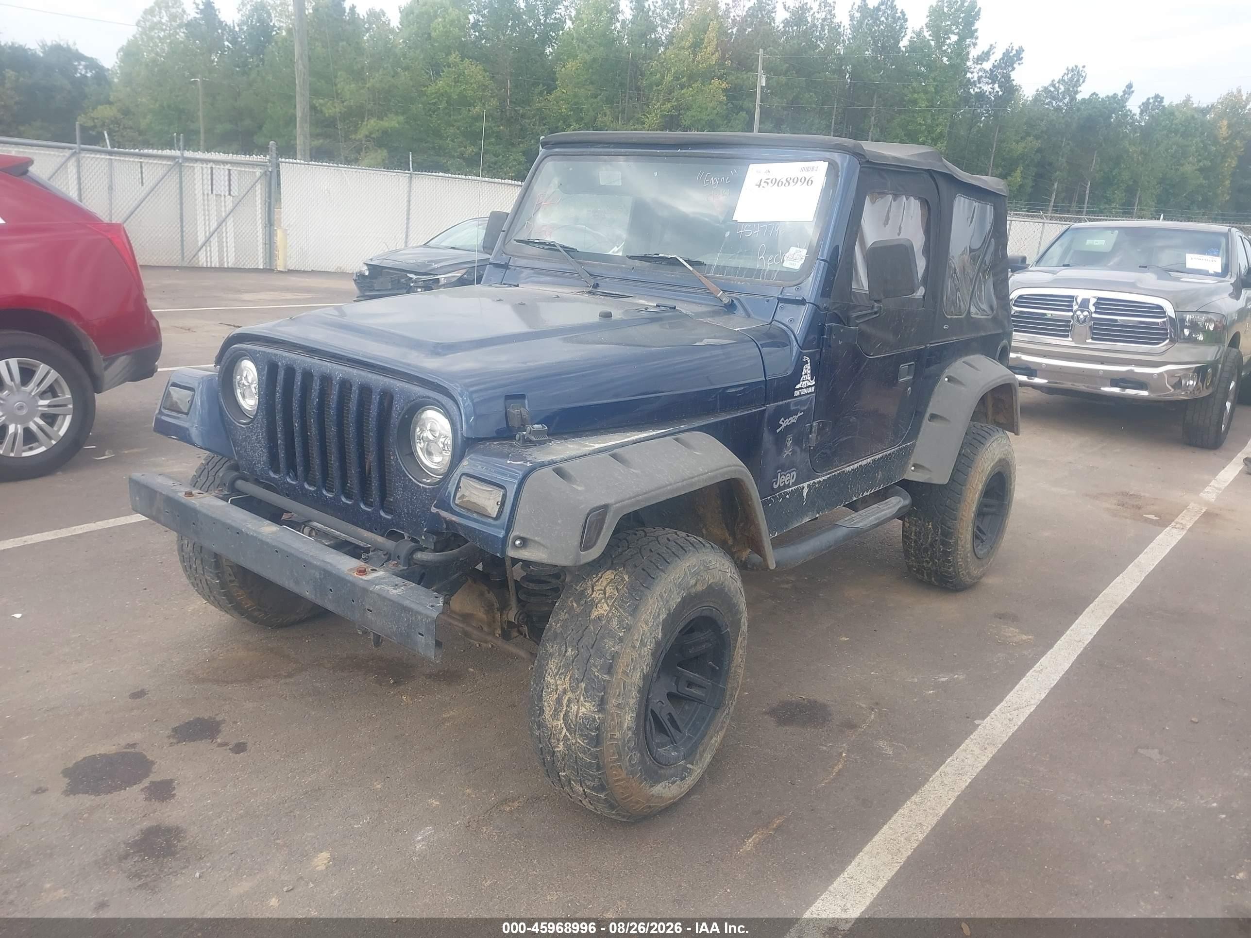 2002 Jeep Wrangler Sport Blue vin: 1J4FA49S62P735914