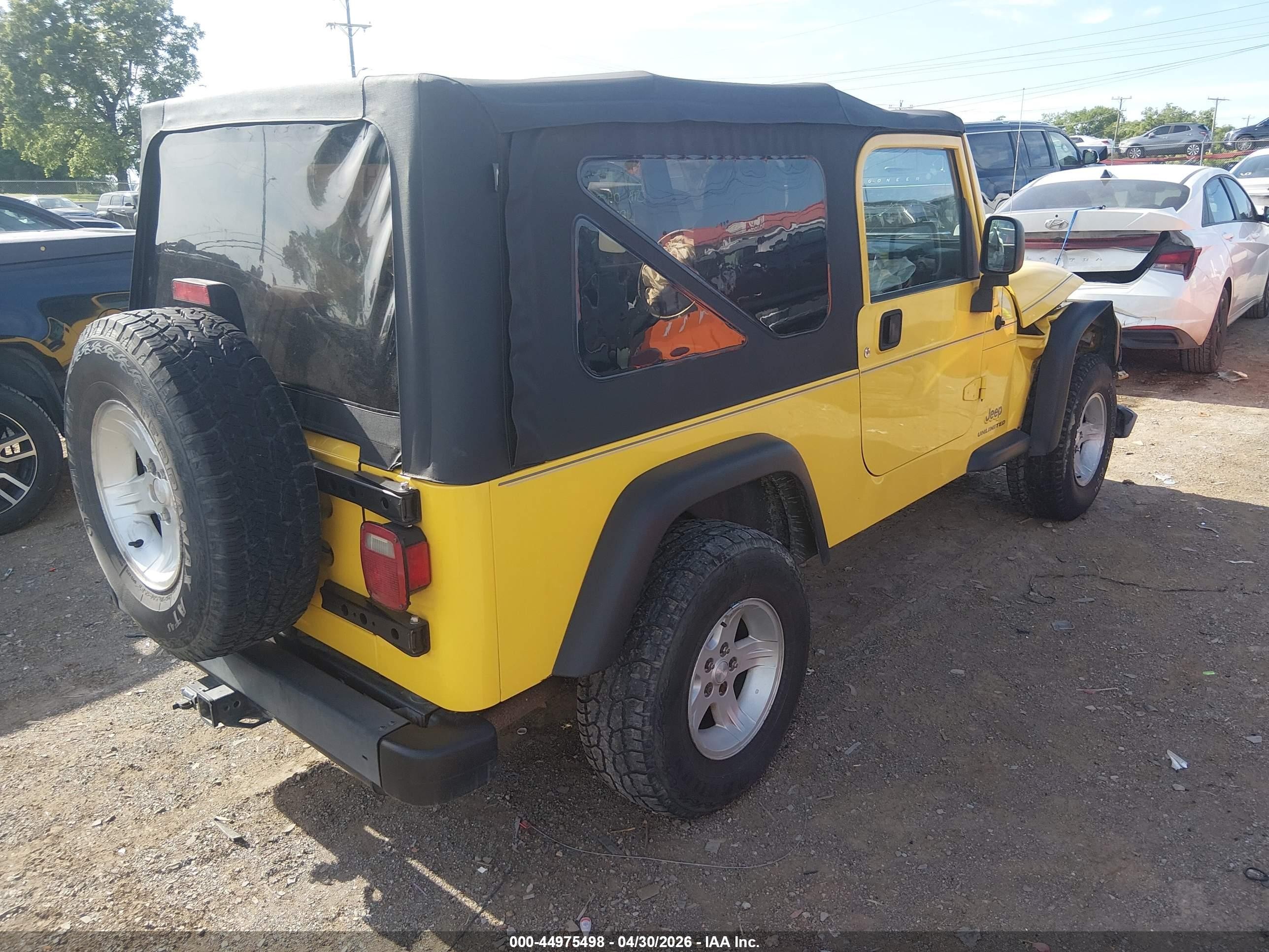 2004 Jeep Wrangler Unlimited Yellow vin: 1J4FA49S64P787661
