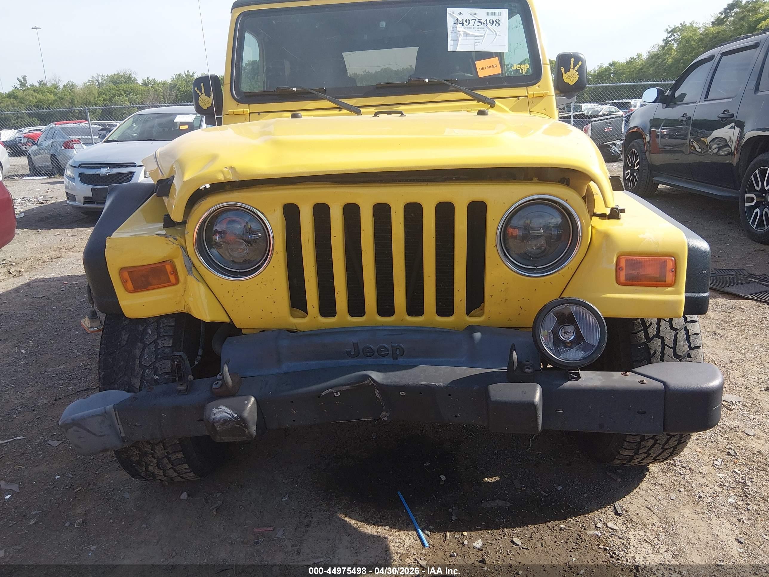 2004 Jeep Wrangler Unlimited Yellow vin: 1J4FA49S64P787661
