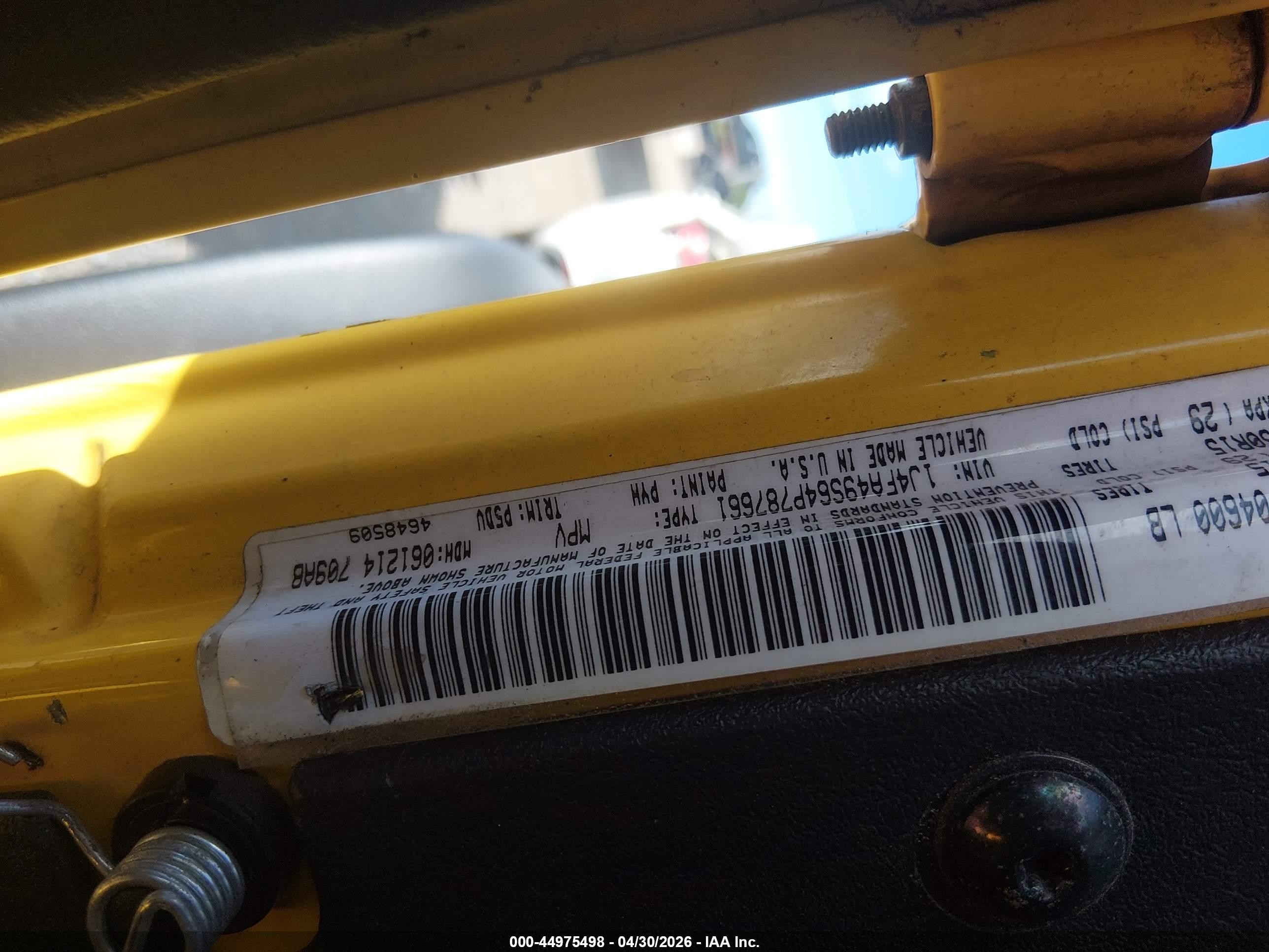 2004 Jeep Wrangler Unlimited Yellow vin: 1J4FA49S64P787661
