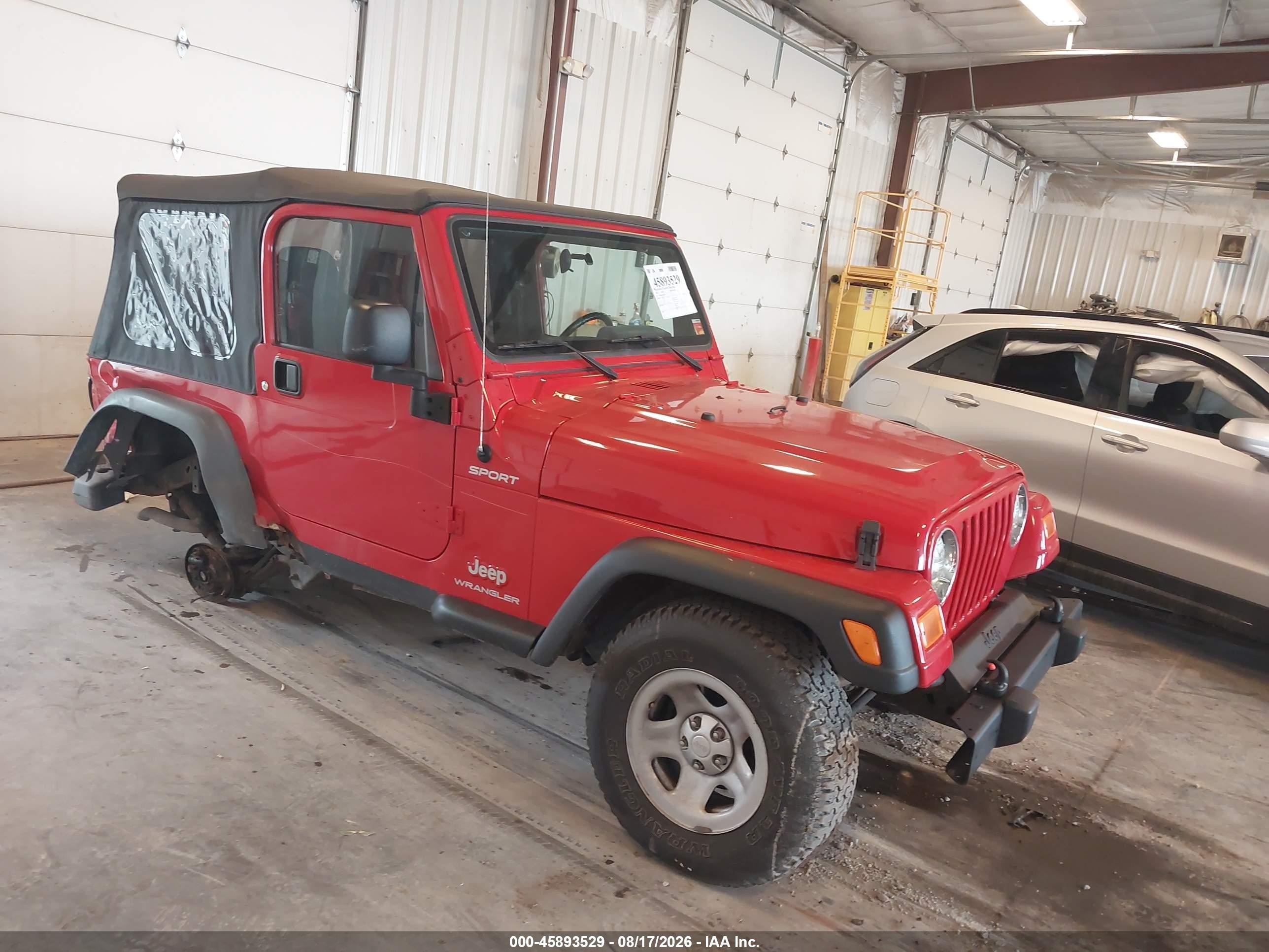 2005 Jeep Wrangler Sport Red vin: 1J4FA49S65P332391