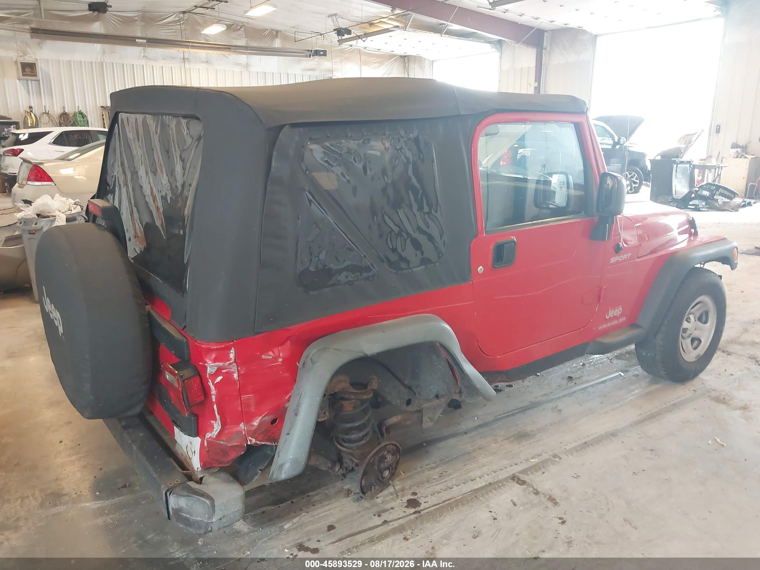 2005 Jeep Wrangler Sport Red vin: 1J4FA49S65P332391