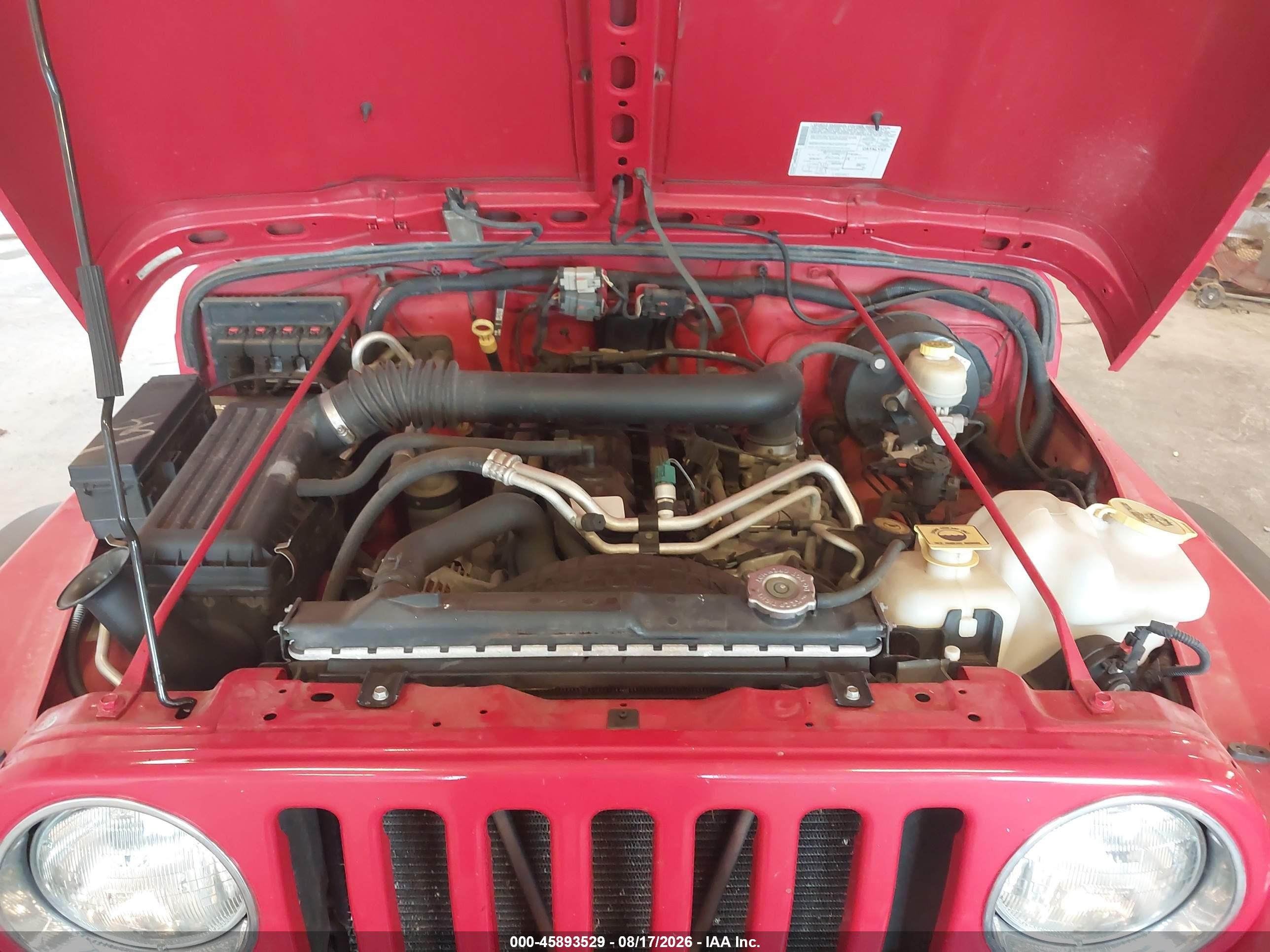 2005 Jeep Wrangler Sport Red vin: 1J4FA49S65P332391