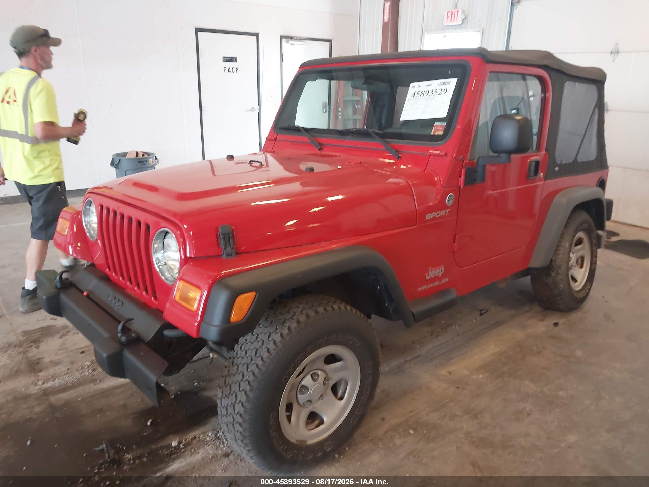 2005 Jeep Wrangler Sport Red vin: 1J4FA49S65P332391