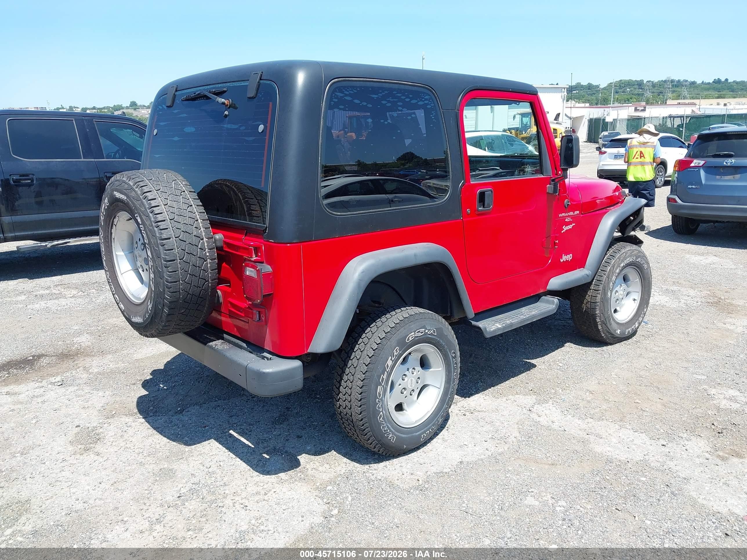 2000 Jeep Wrangler Sport Red vin: 1J4FA49S6YP703070