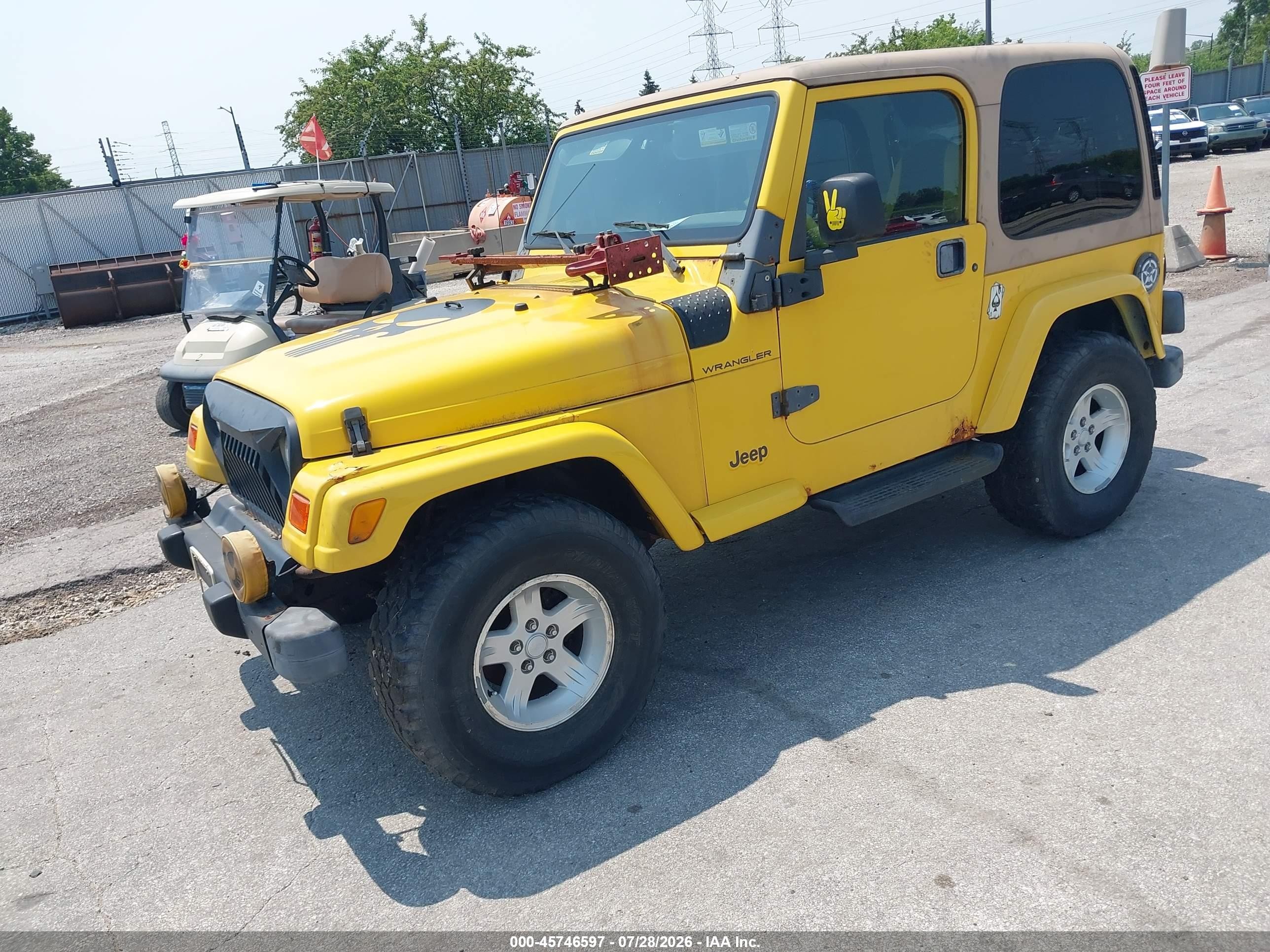 2000 Jeep Wrangler Sport Yellow vin: 1J4FA49S6YP726445